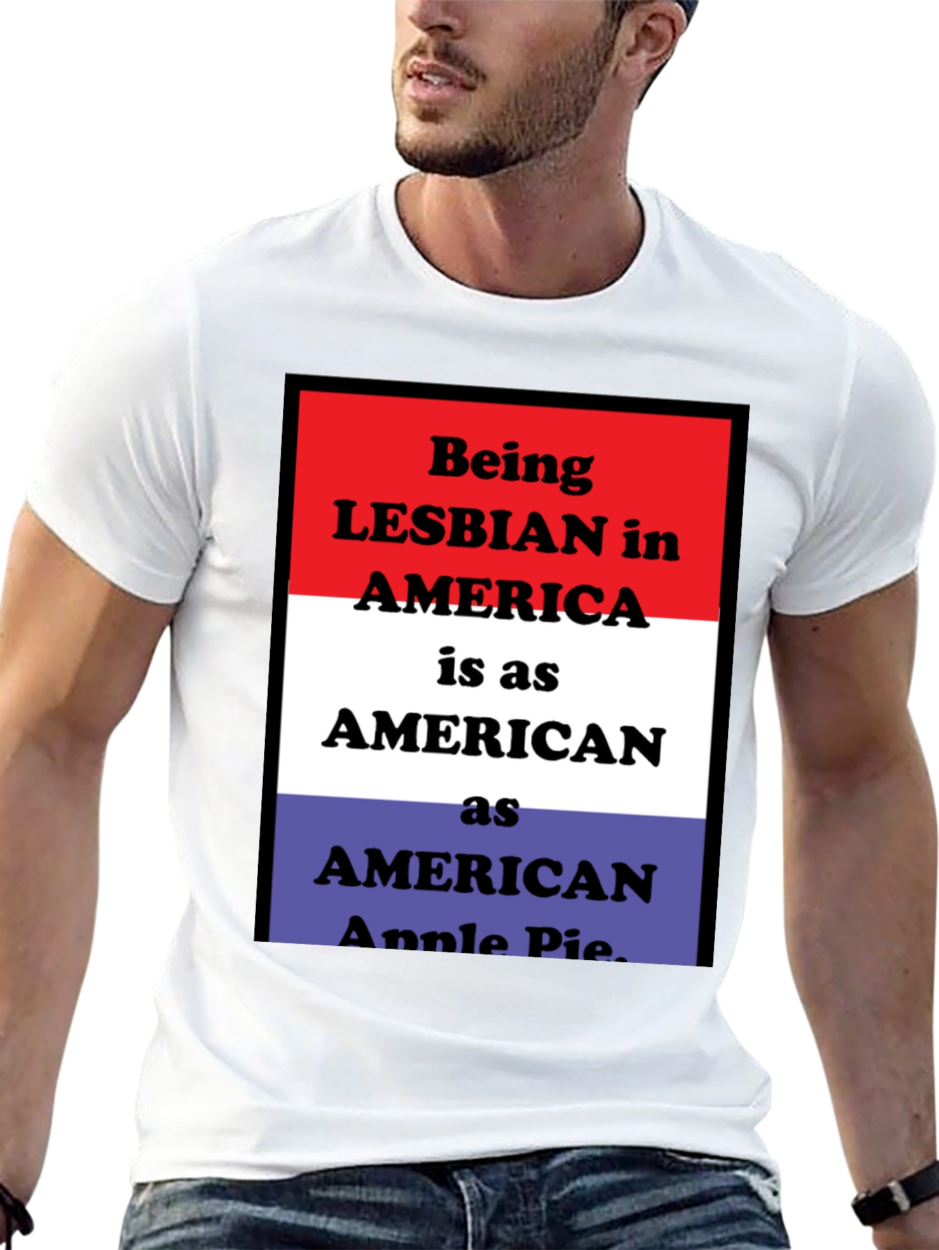 Lesbian Pride T-Shirt - American Flag Design