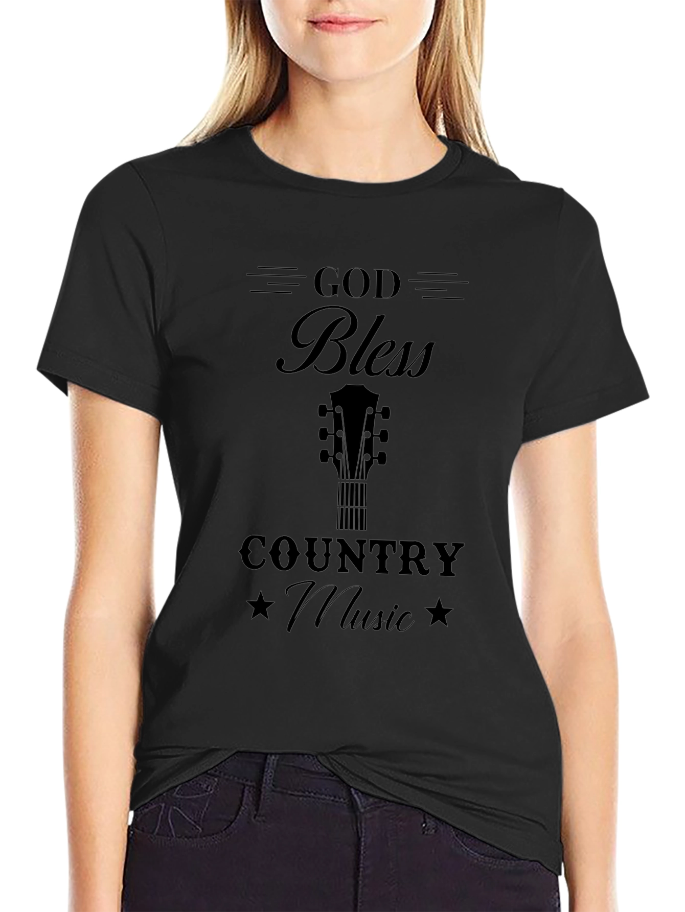 God Bless Country Music Graphic T-Shirt