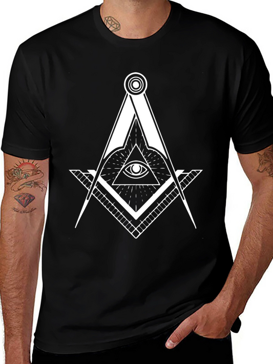 Masonic Square and Compass T-Shirt - Illuminati Symbol Tee