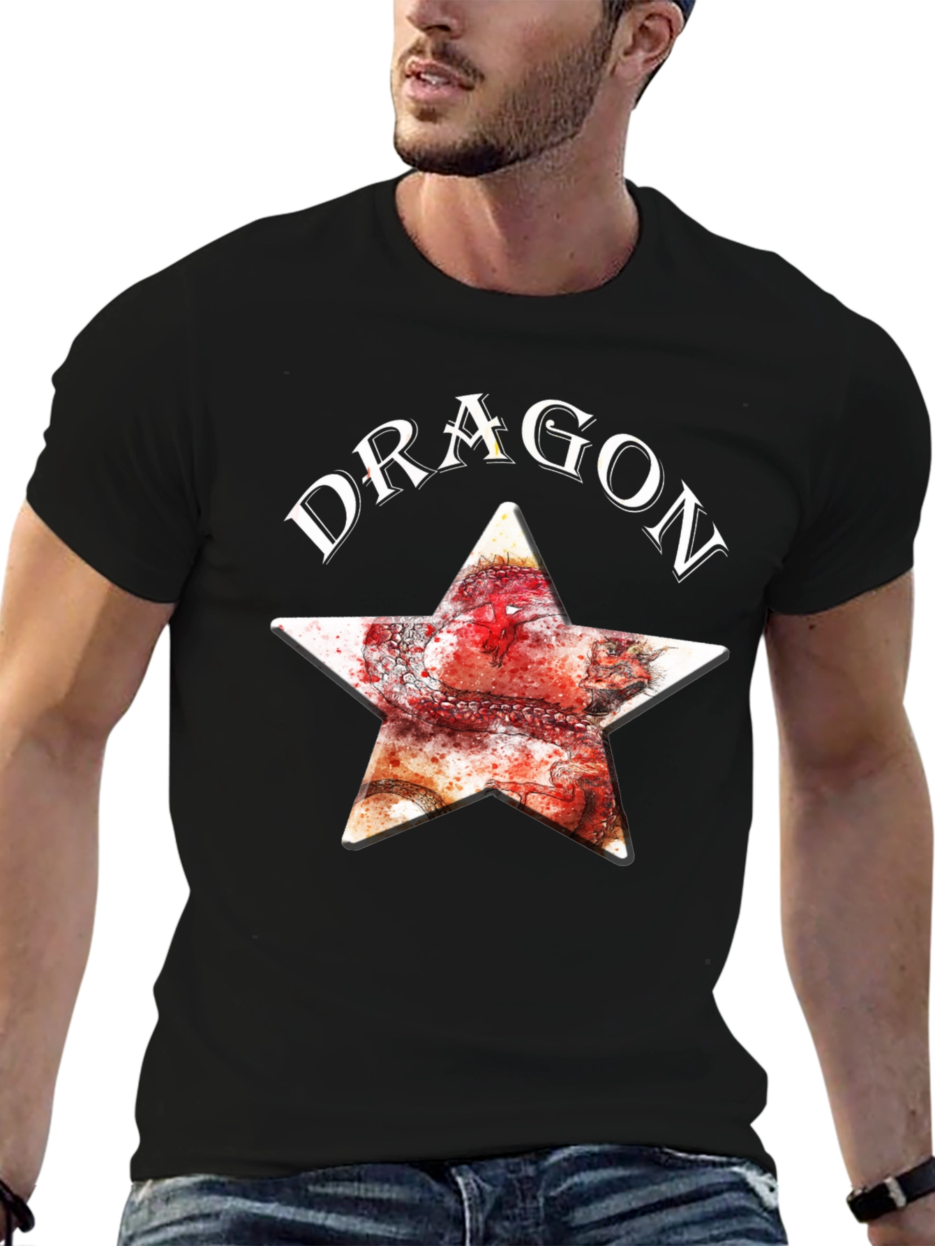 Dragon Star Graphic Black T-Shirt