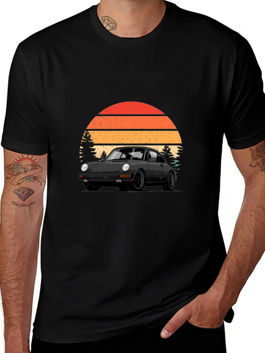 Porsche 911 Sunset Graphic T-Shirt - Retro Car Tee