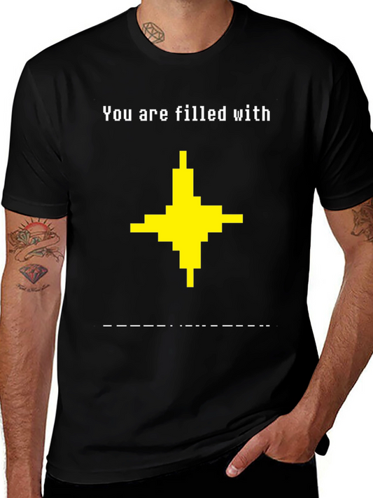 Pixel Art Graphic Tee - Filled with Determination