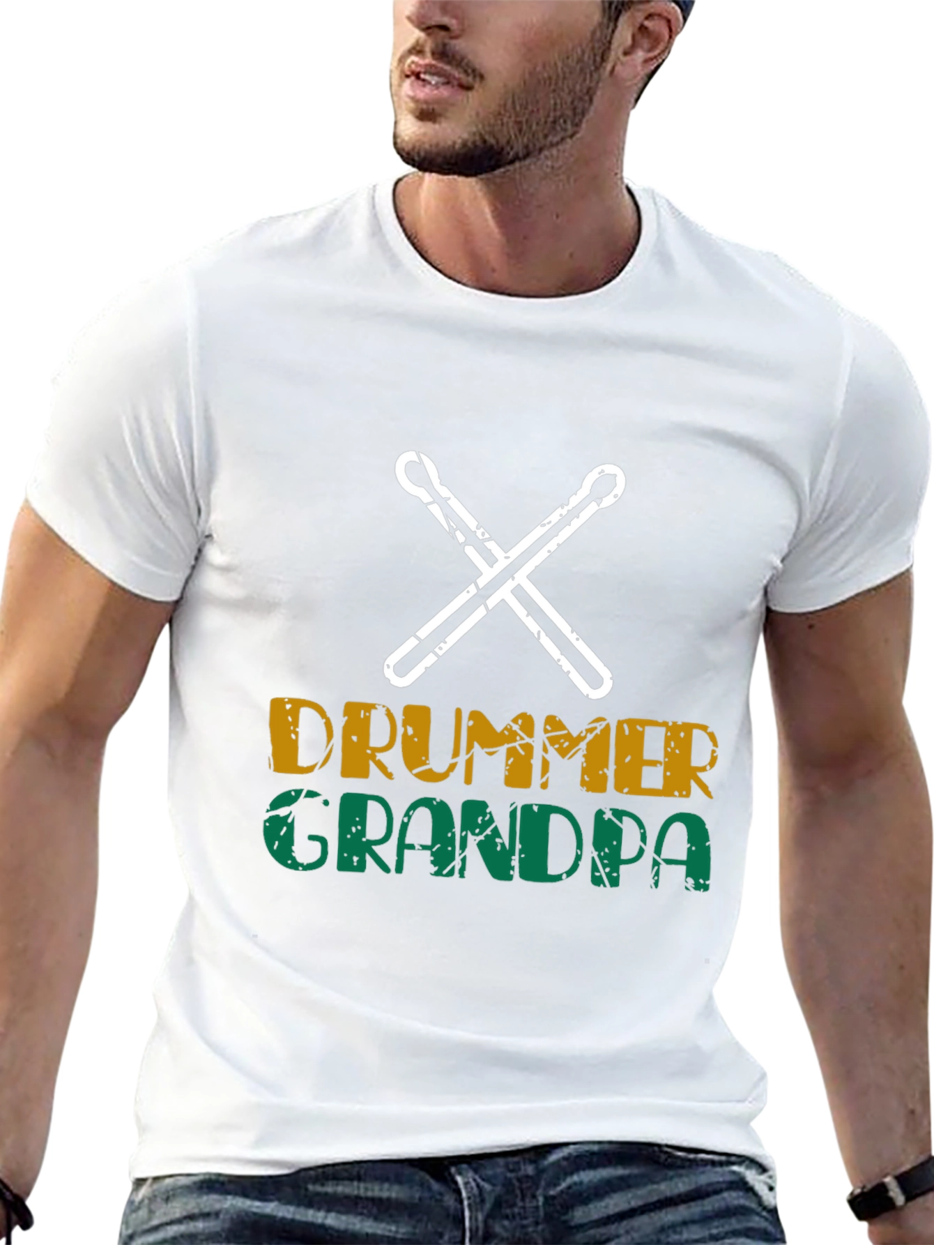 Drummer Grandpa Black T-Shirt