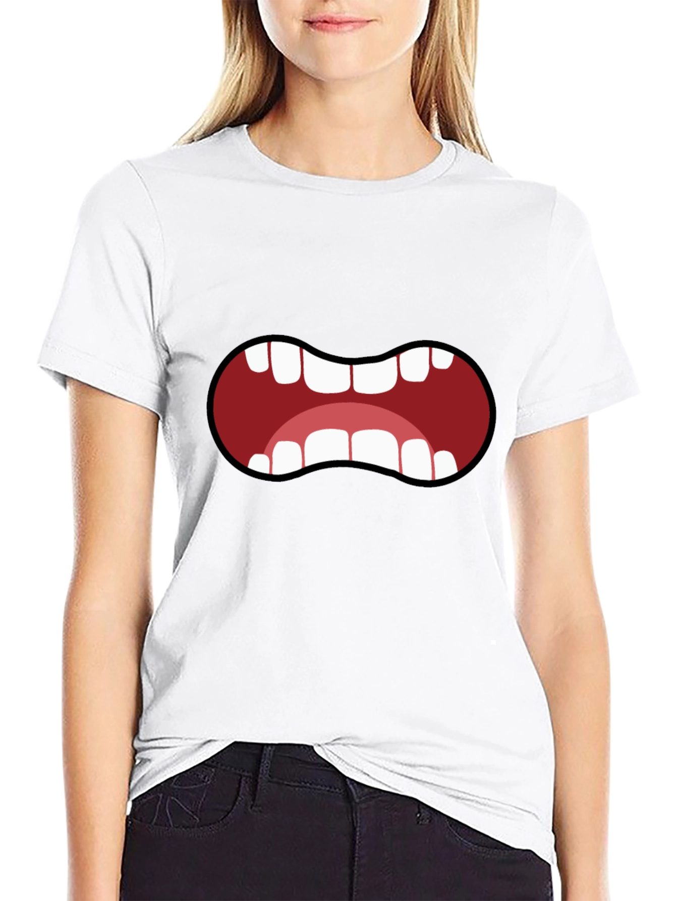 Cartoon Mouth T-Shirt - Funny Graphic Tee