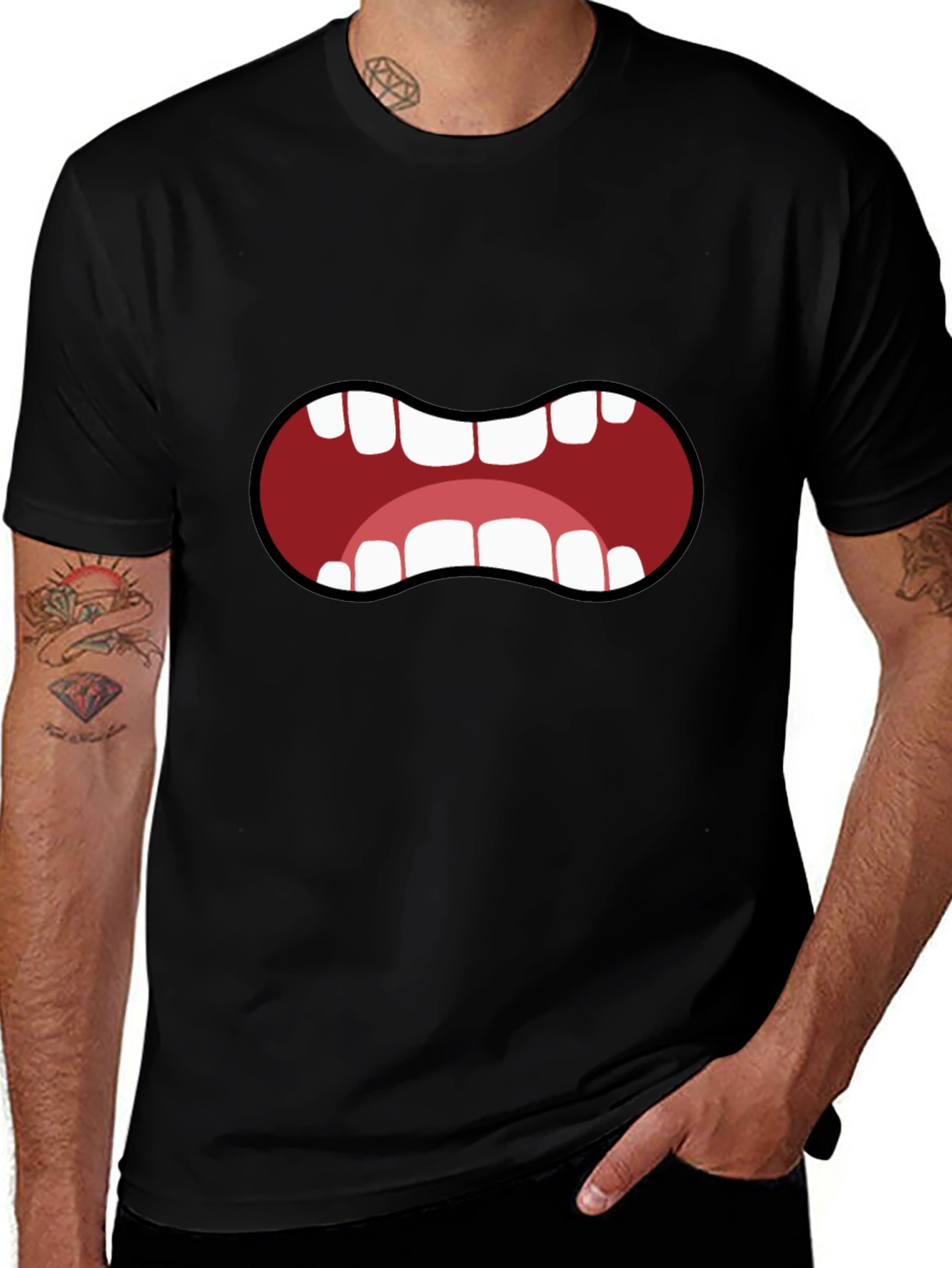 Cartoon Mouth T-Shirt - Funny Graphic Tee