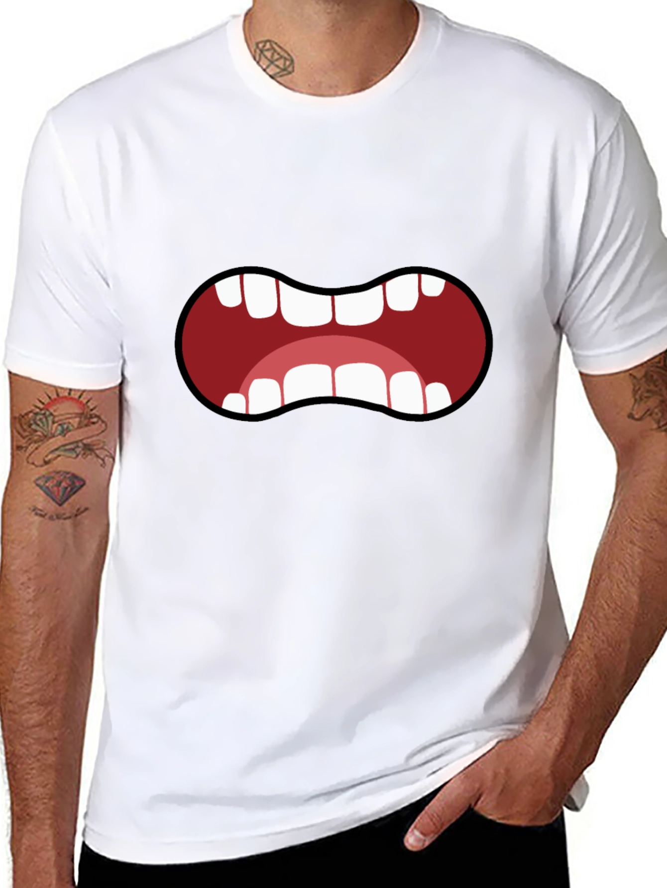 Cartoon Mouth T-Shirt - Funny Graphic Tee