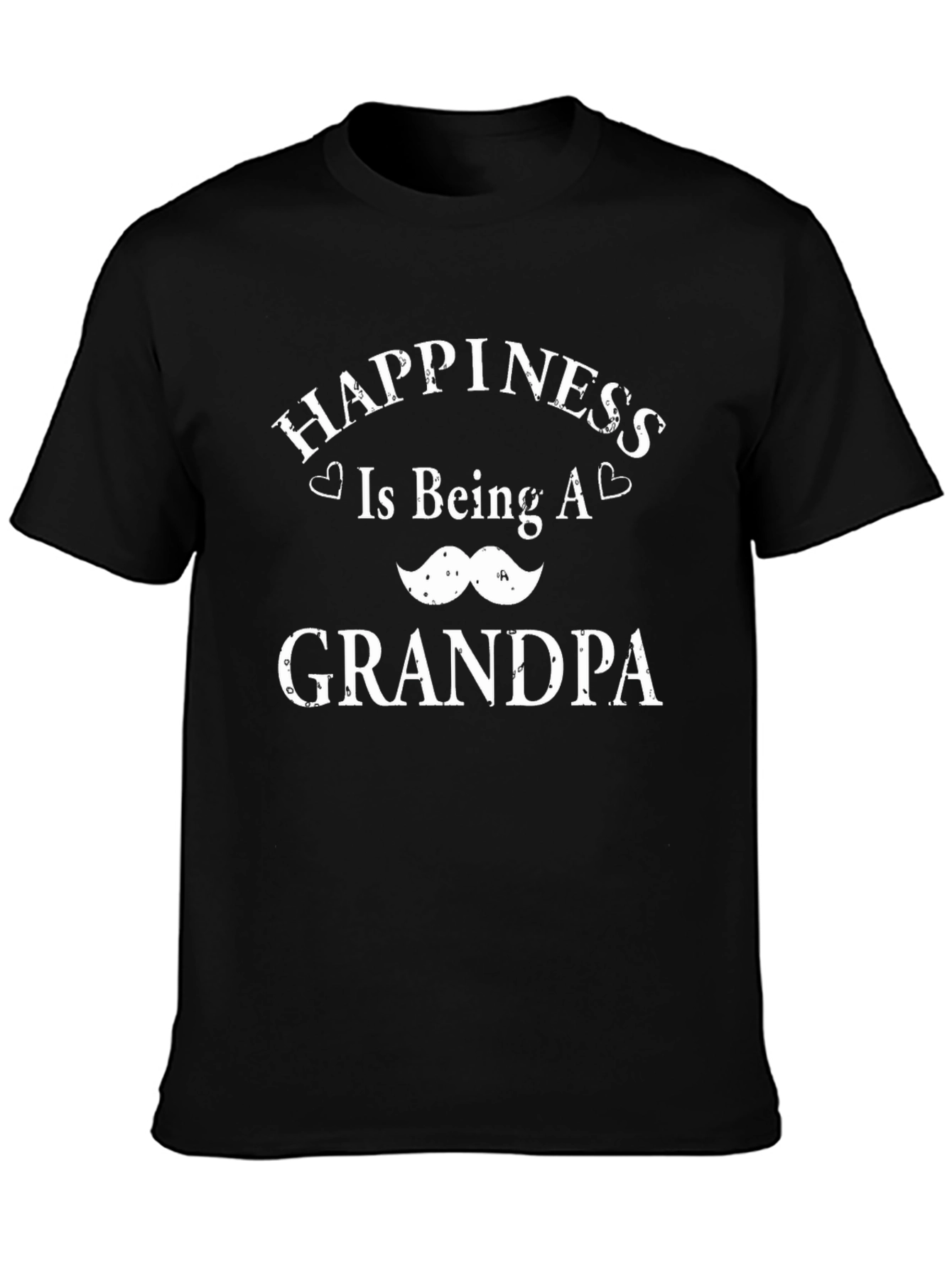 Happiness Is Being A Grandpa Black T-Shirt