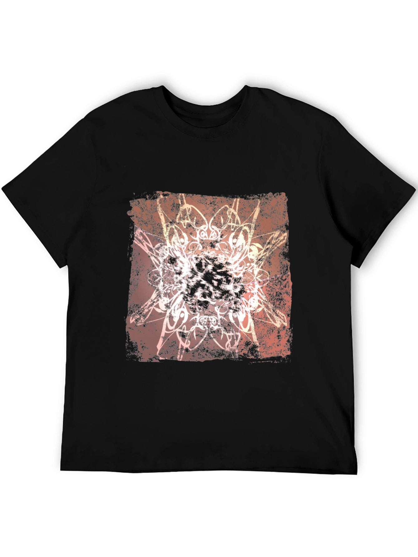 Abstract Graphic Tee - Black Cotton Blend