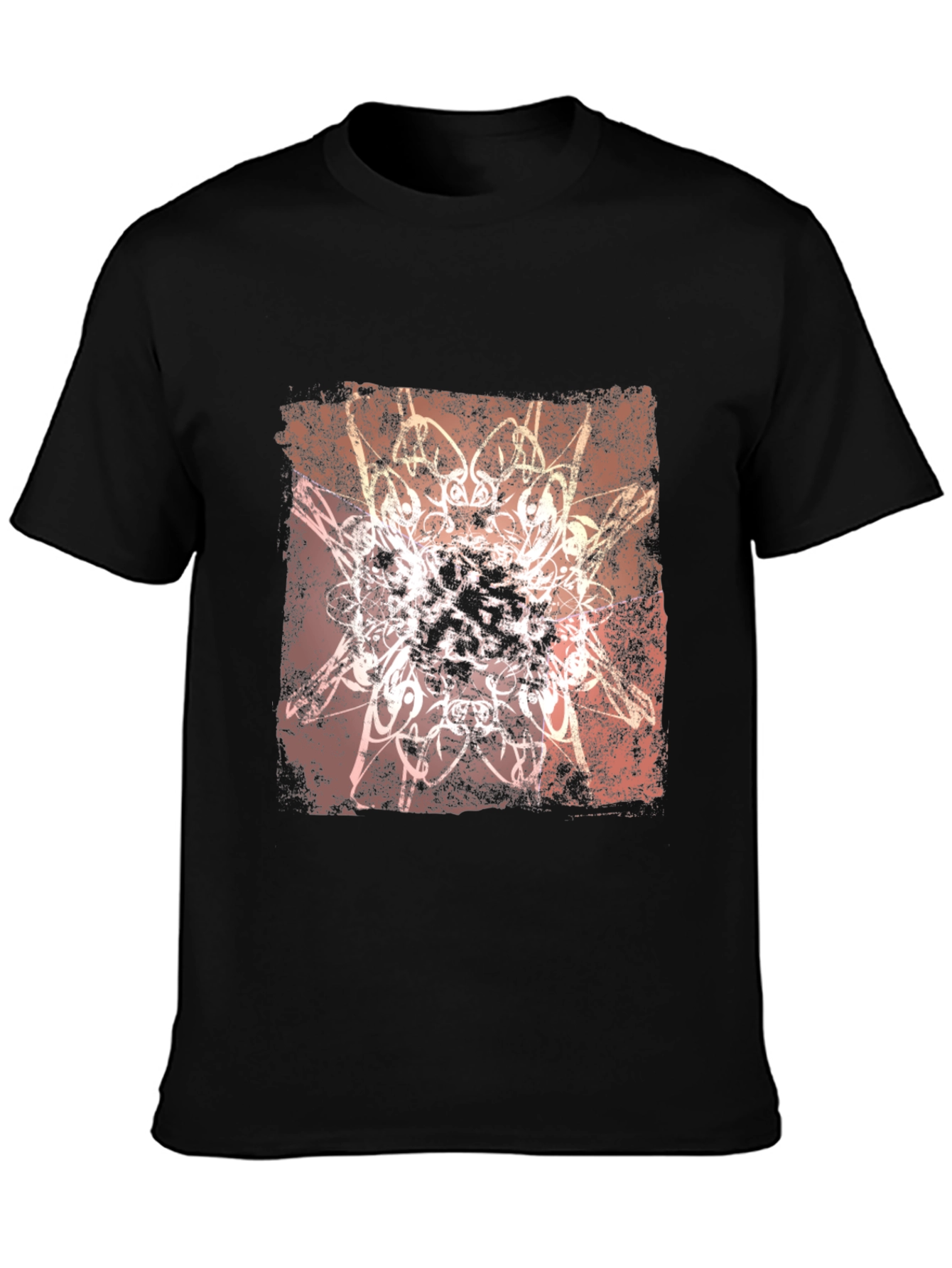 Abstract Graphic Tee - Black Cotton Blend