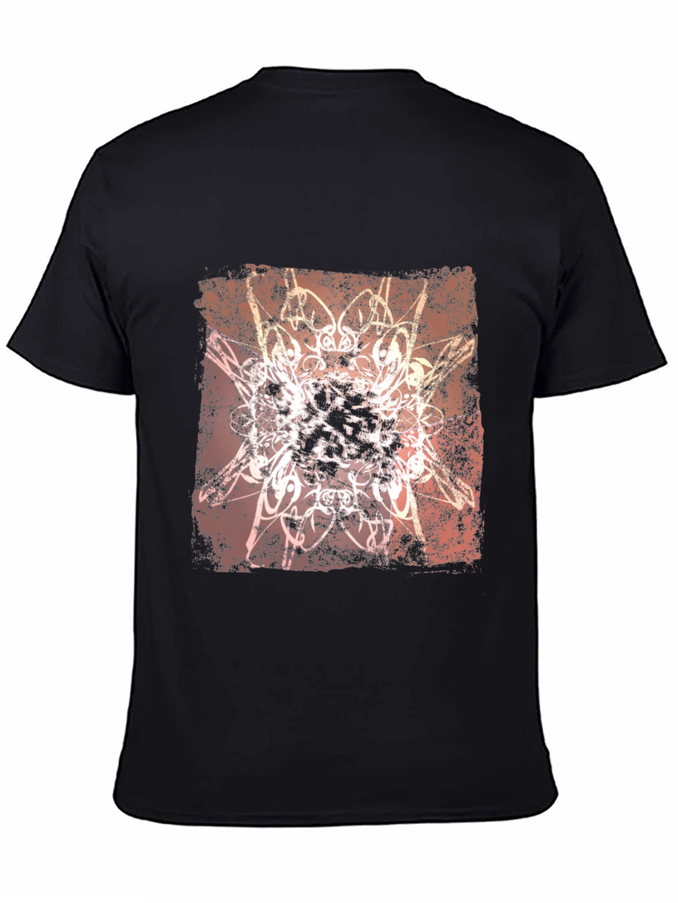 Abstract Graphic Tee - Black Cotton Blend