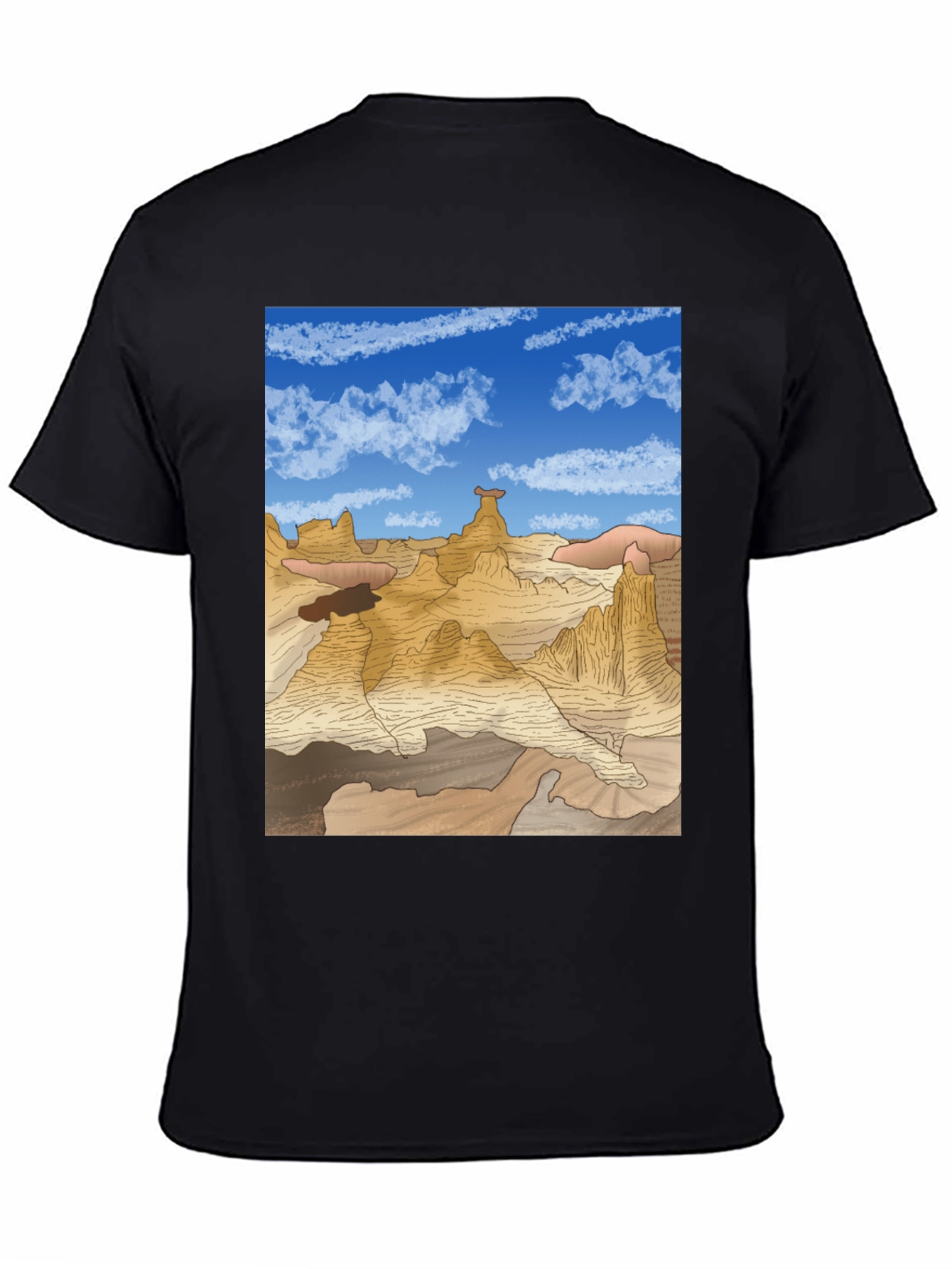 Desert Landscape Graphic Tee - Black