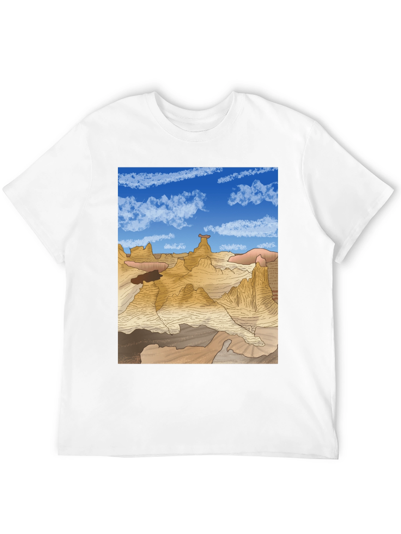 Desert Landscape Graphic Tee - Black