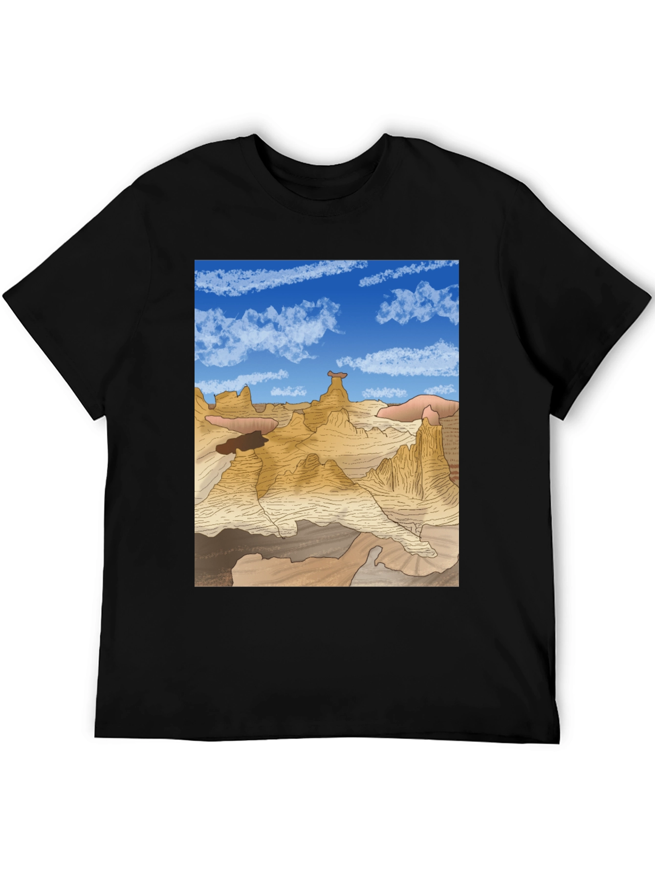 Desert Landscape Graphic Tee - Black