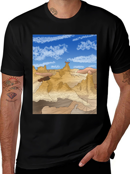 Desert Landscape Graphic Tee - Black