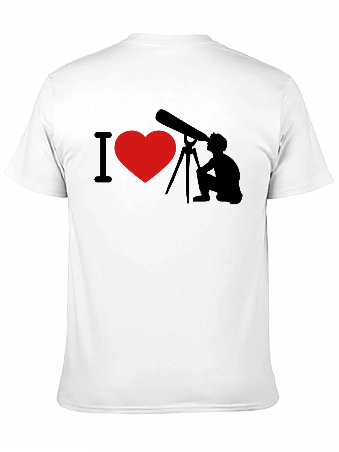 I Heart Astronomy Black T-Shirt Stargazing Telescope Tee