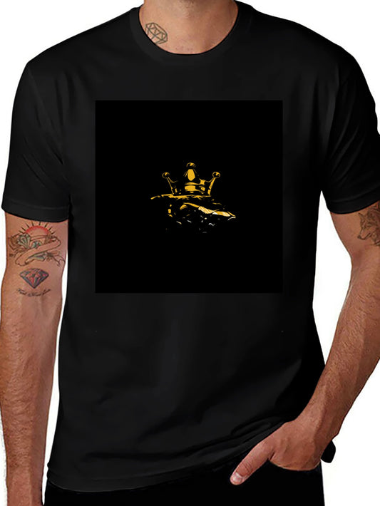 Golden Crown Graphic Black T-Shirt