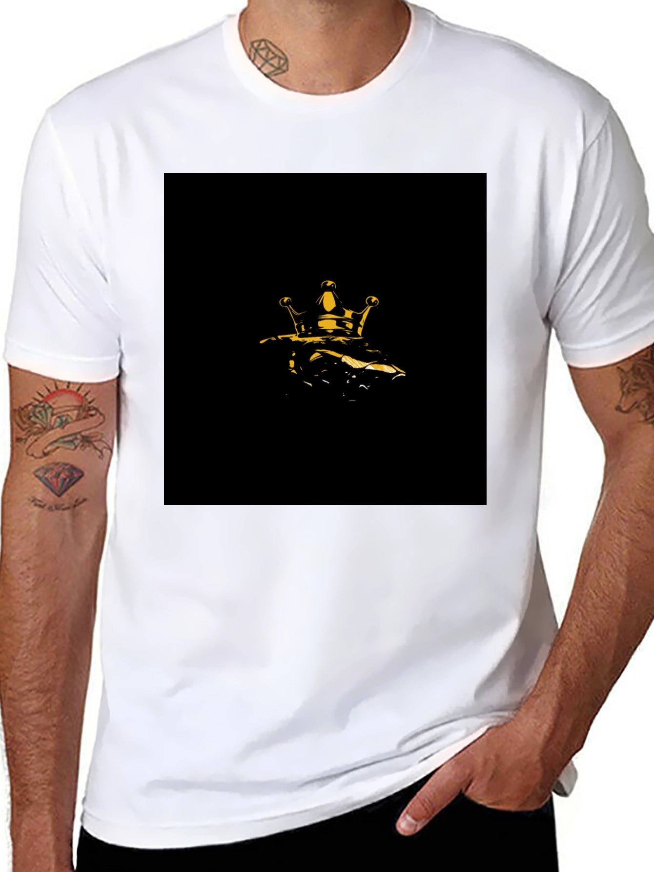 Golden Crown Graphic Black T-Shirt