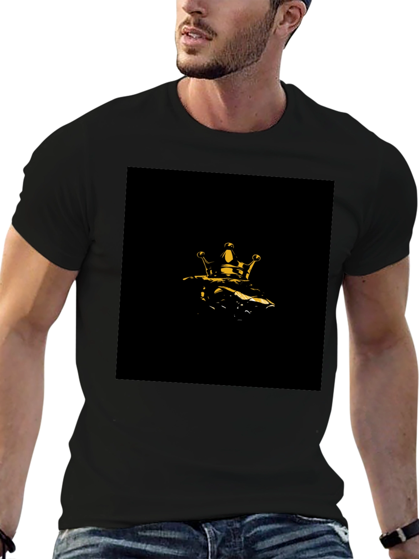Golden Crown Graphic Black T-Shirt