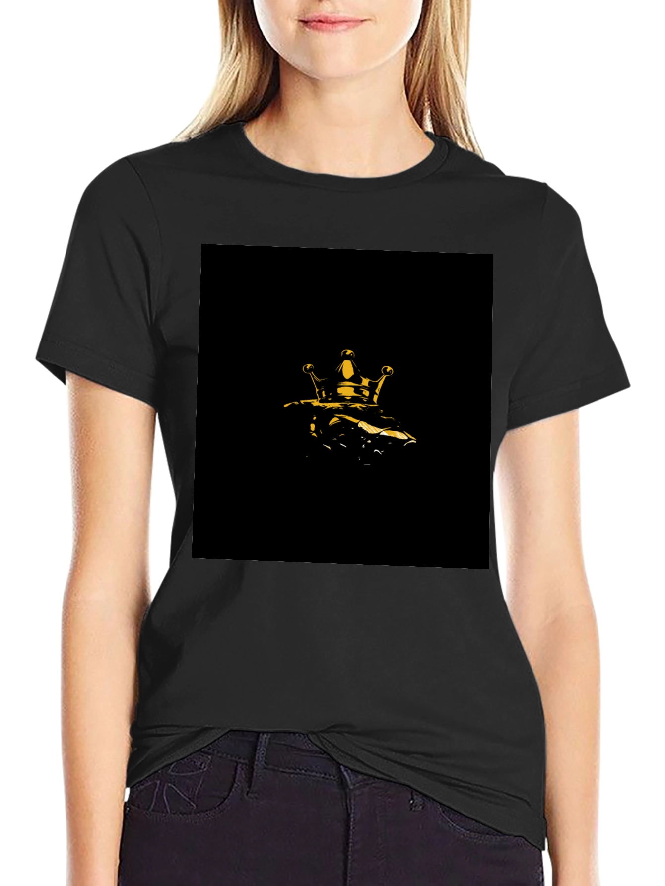 Golden Crown Graphic Black T-Shirt