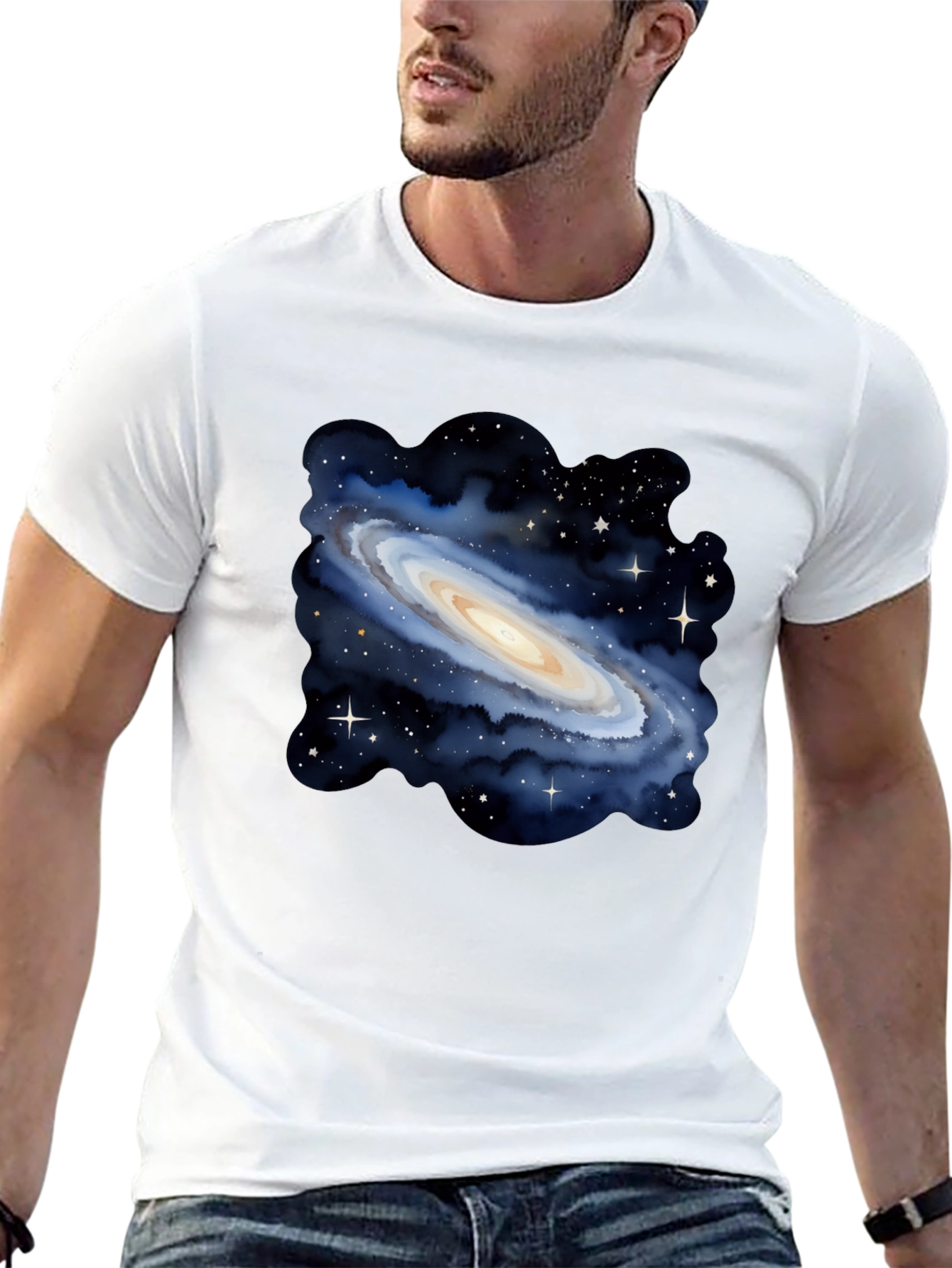 Galaxy Print Black T-Shirt