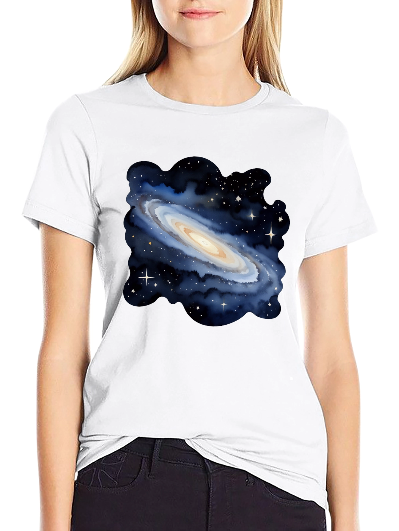 Galaxy Print Black T-Shirt