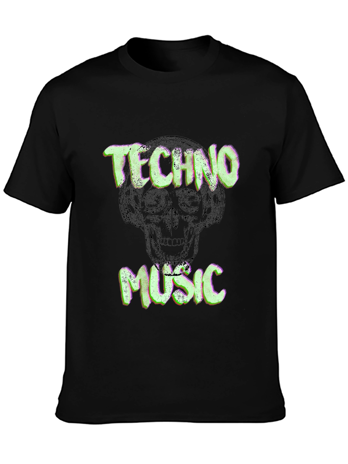 Techno Music Skull Graphic T-Shirt