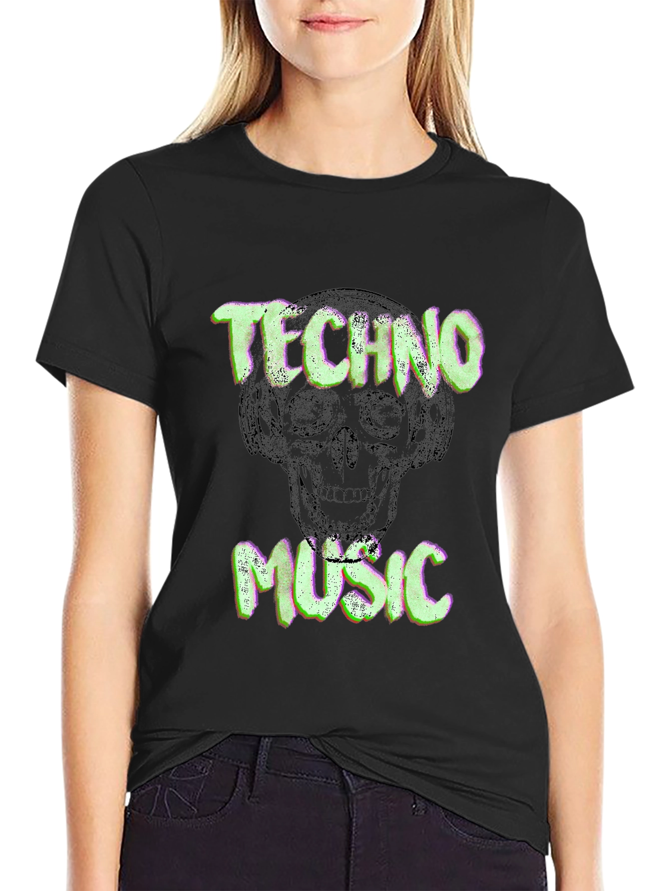 Techno Music Skull Graphic T-Shirt