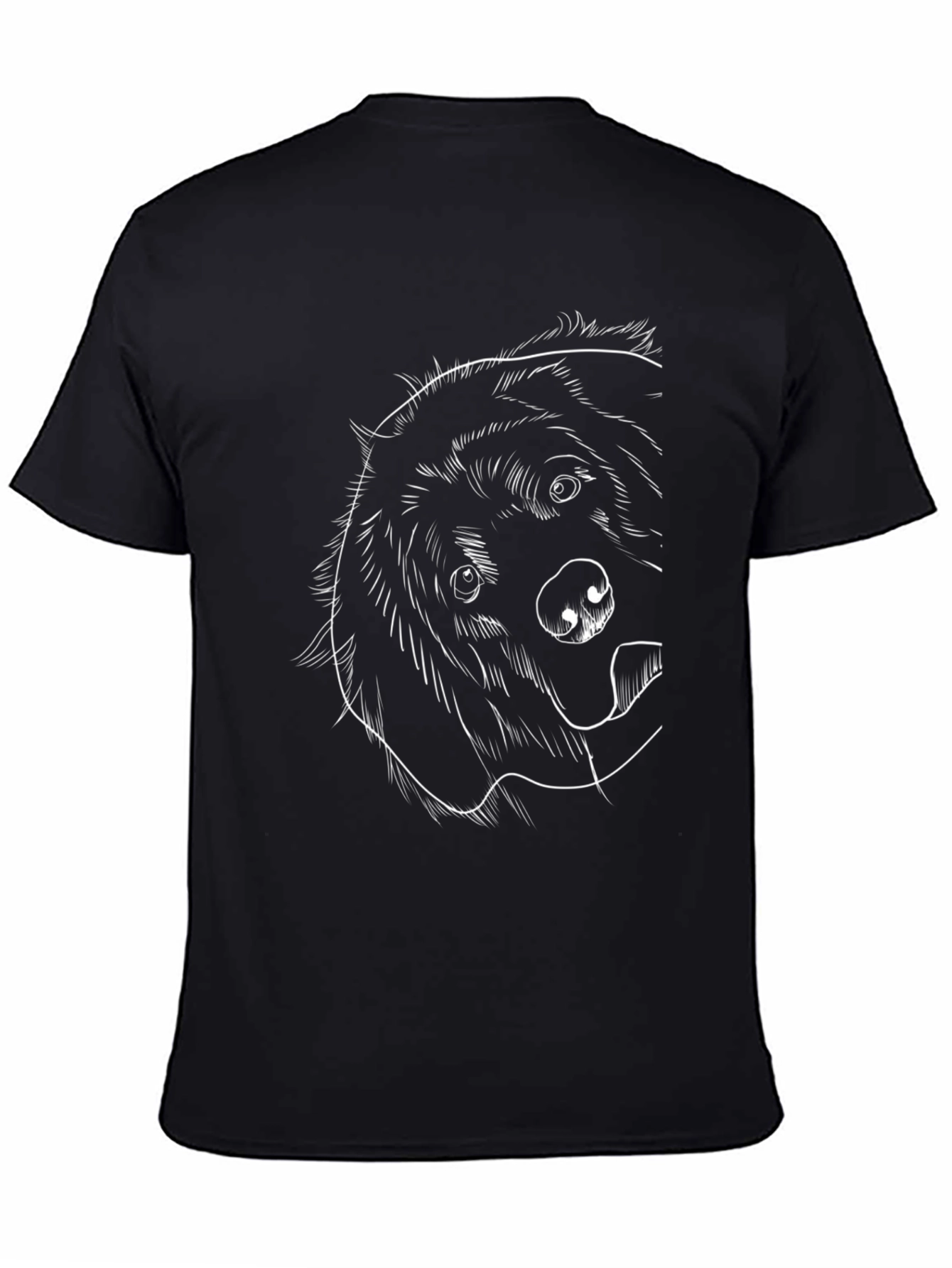 Dog Sketch Black T-Shirt - Cool Animal Tee