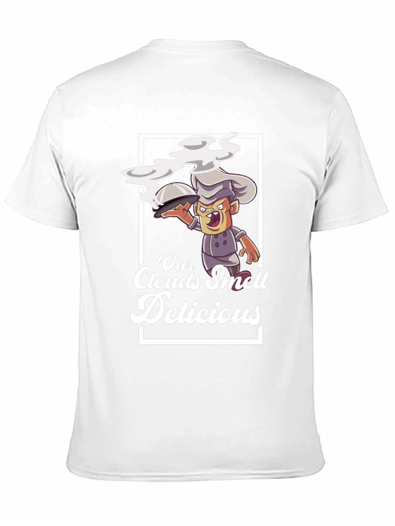 Our Clouds Smell Delicious T-Shirt Chef Cartoon Black