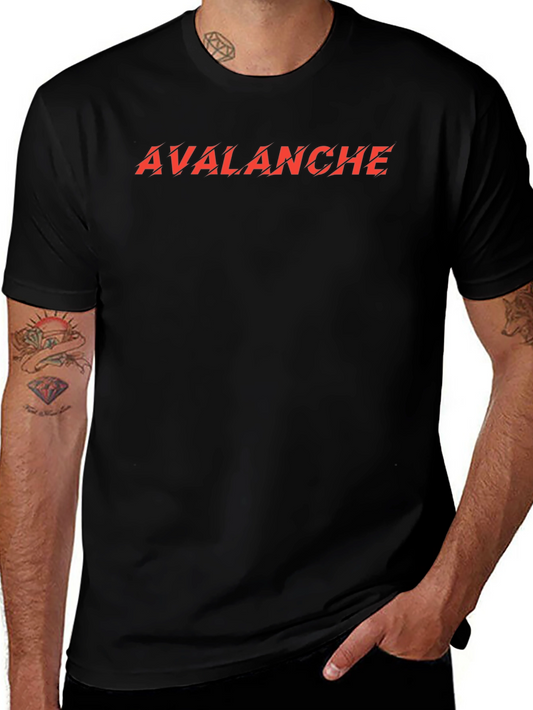 Avalanche Graphic Tee - Bold Red Print on Black