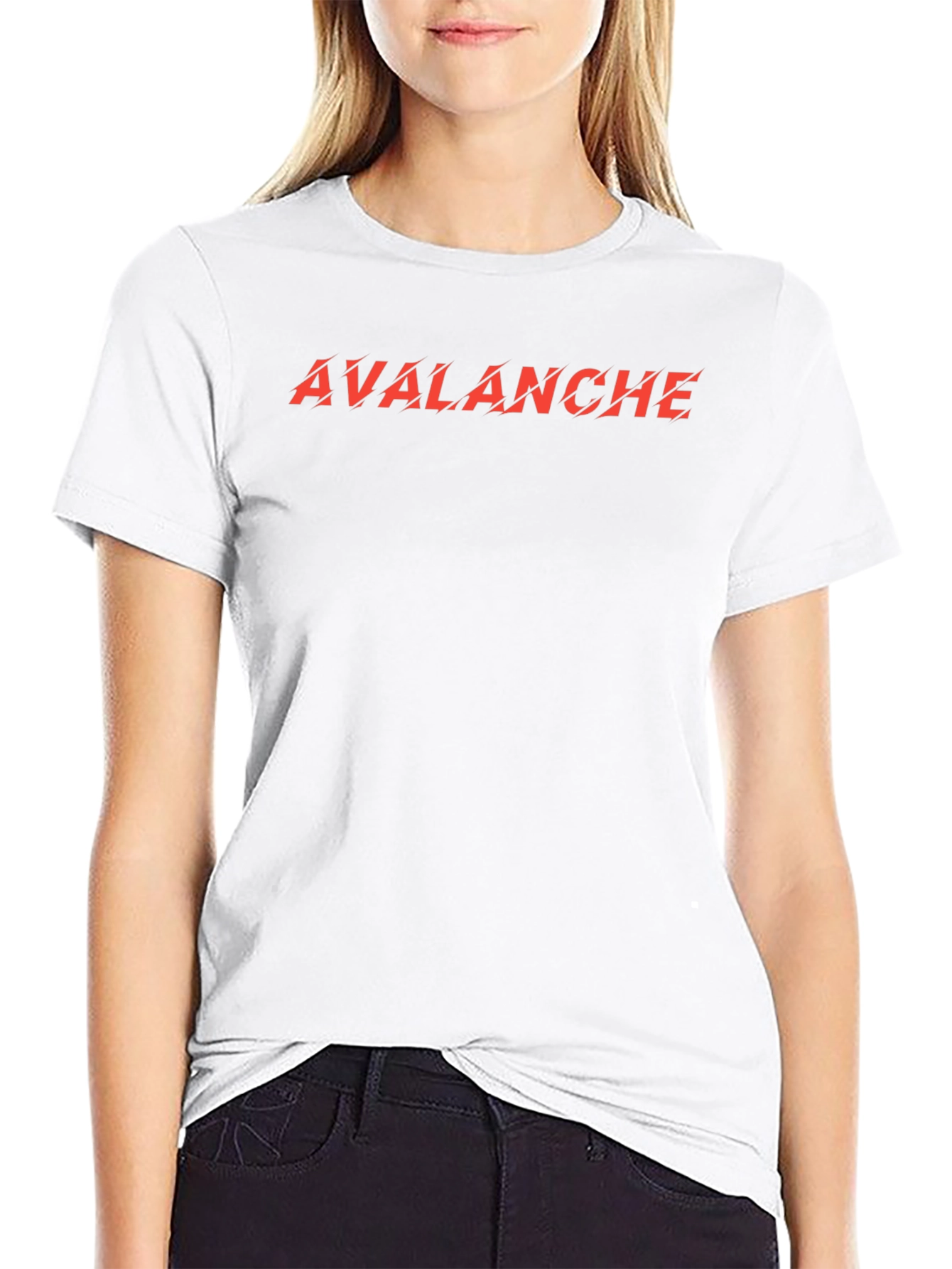 Avalanche Graphic Tee - Bold Red Print on Black