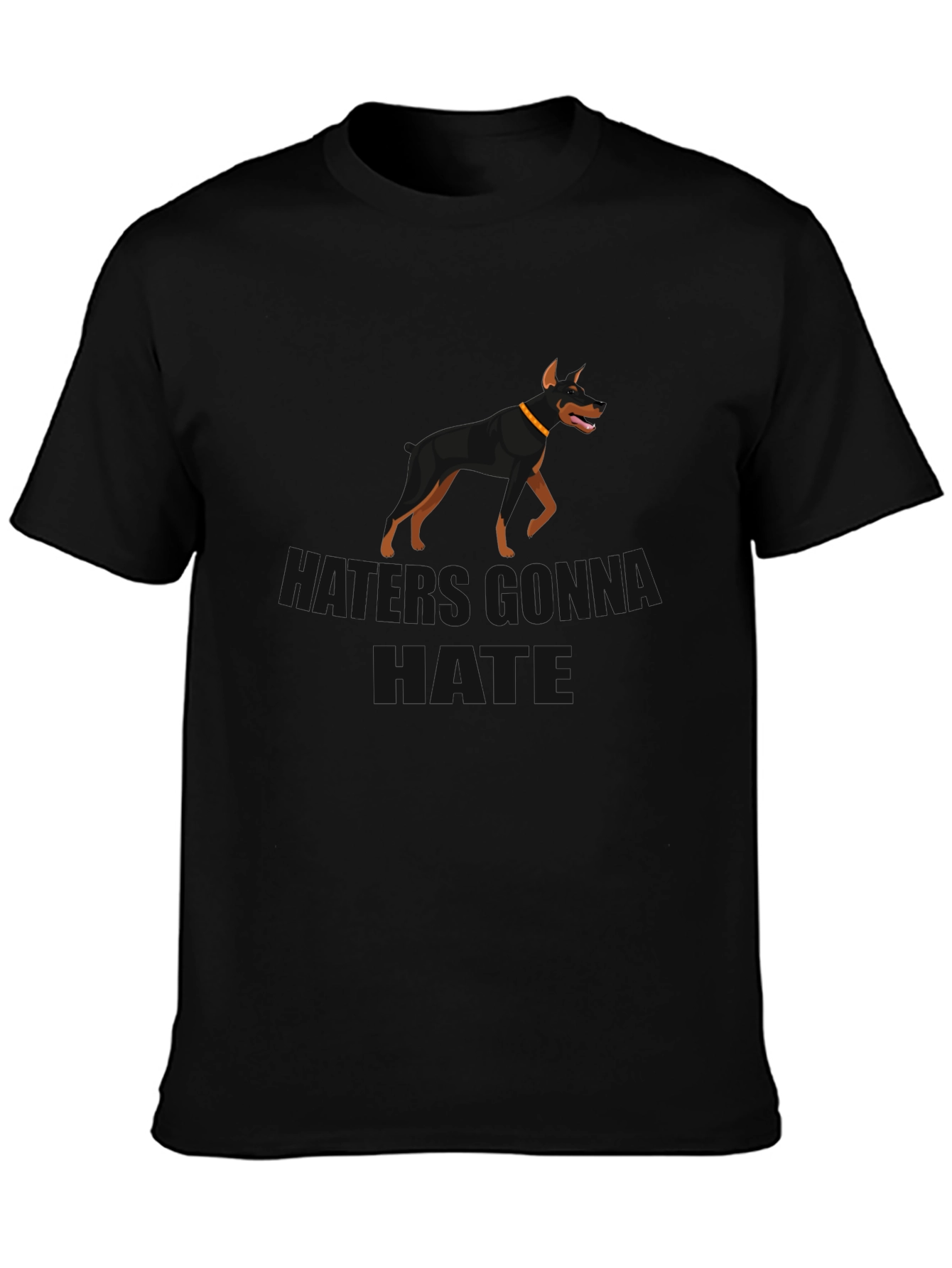 Doberman Silhouette Black T-Shirt - Dog Lover Gift