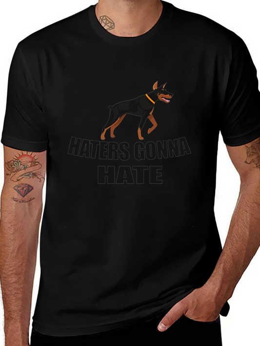 Doberman Silhouette Black T-Shirt - Dog Lover Gift
