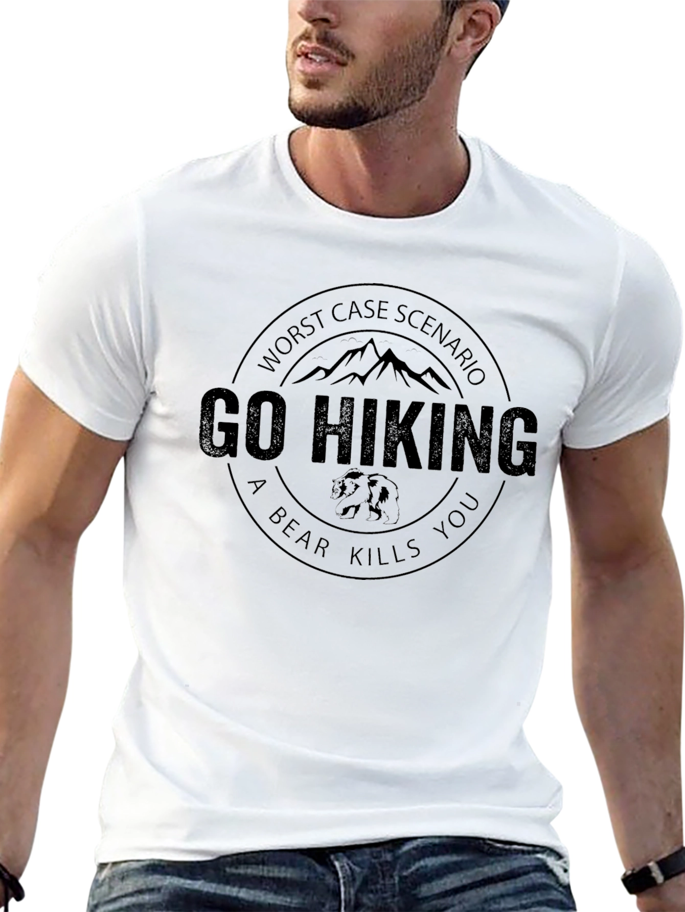 Go Hiking T-Shirt: Worst Case Scenario Funny Tee