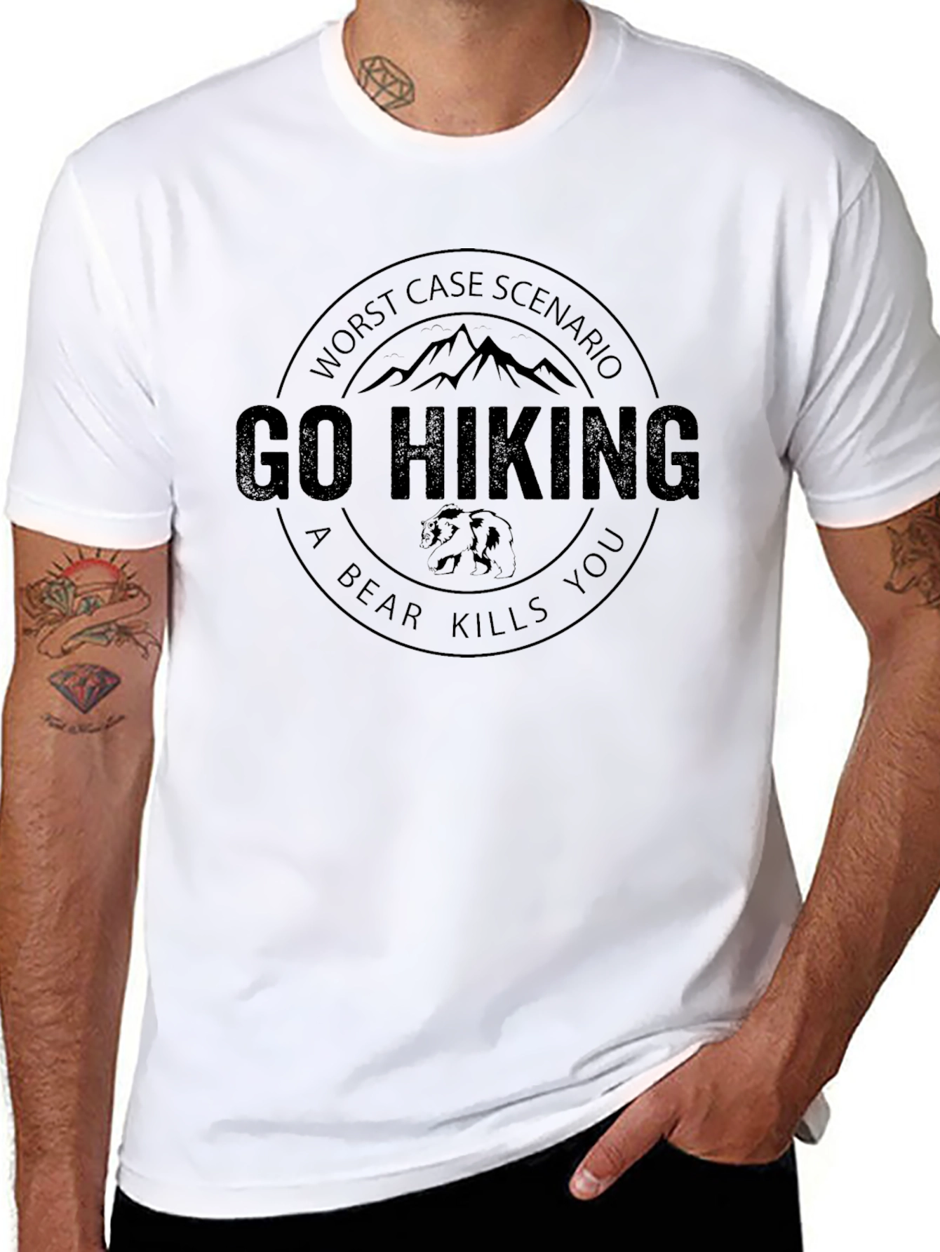 Go Hiking T-Shirt: Worst Case Scenario Funny Tee