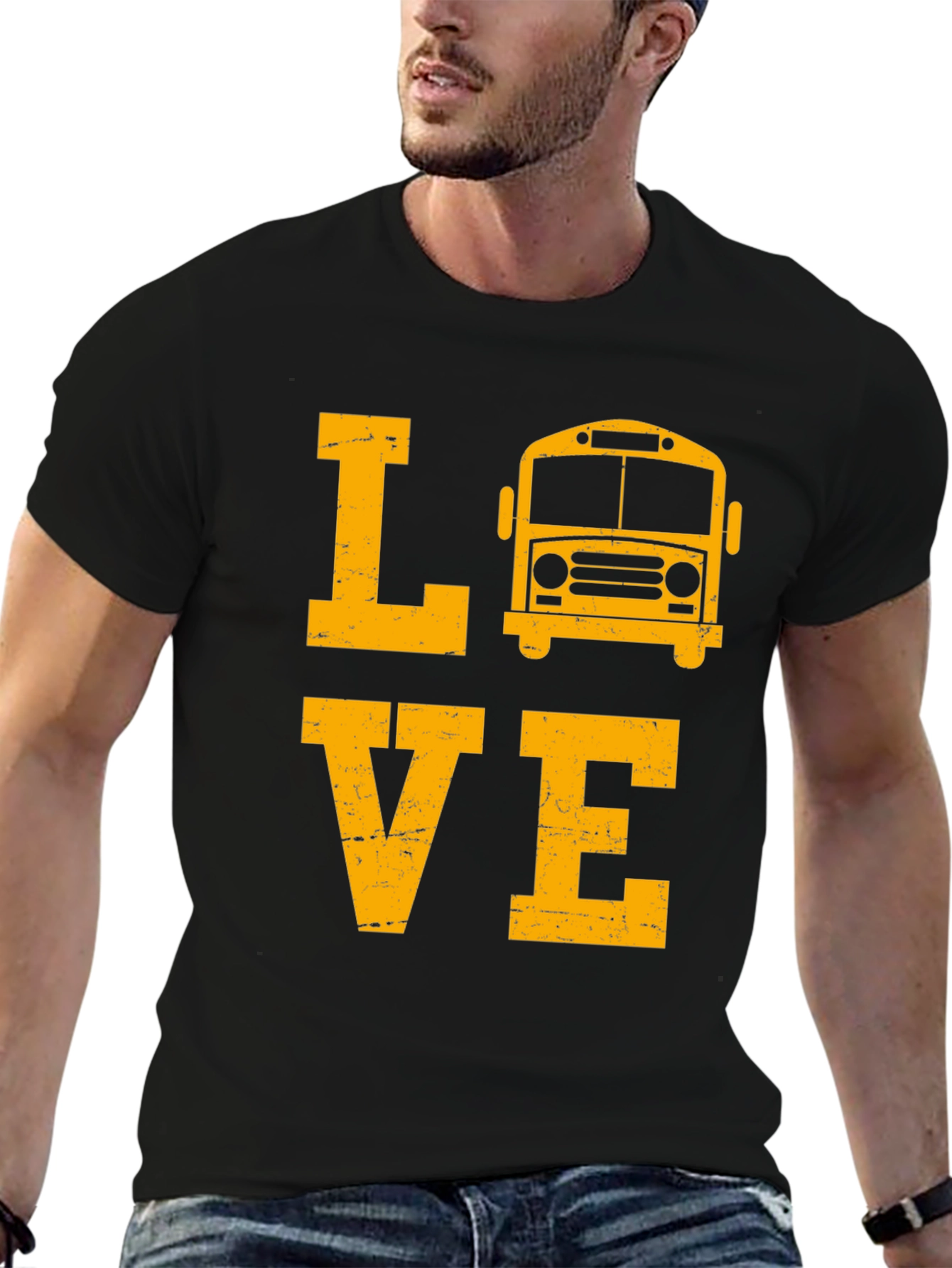 Love School Bus Black T-Shirt