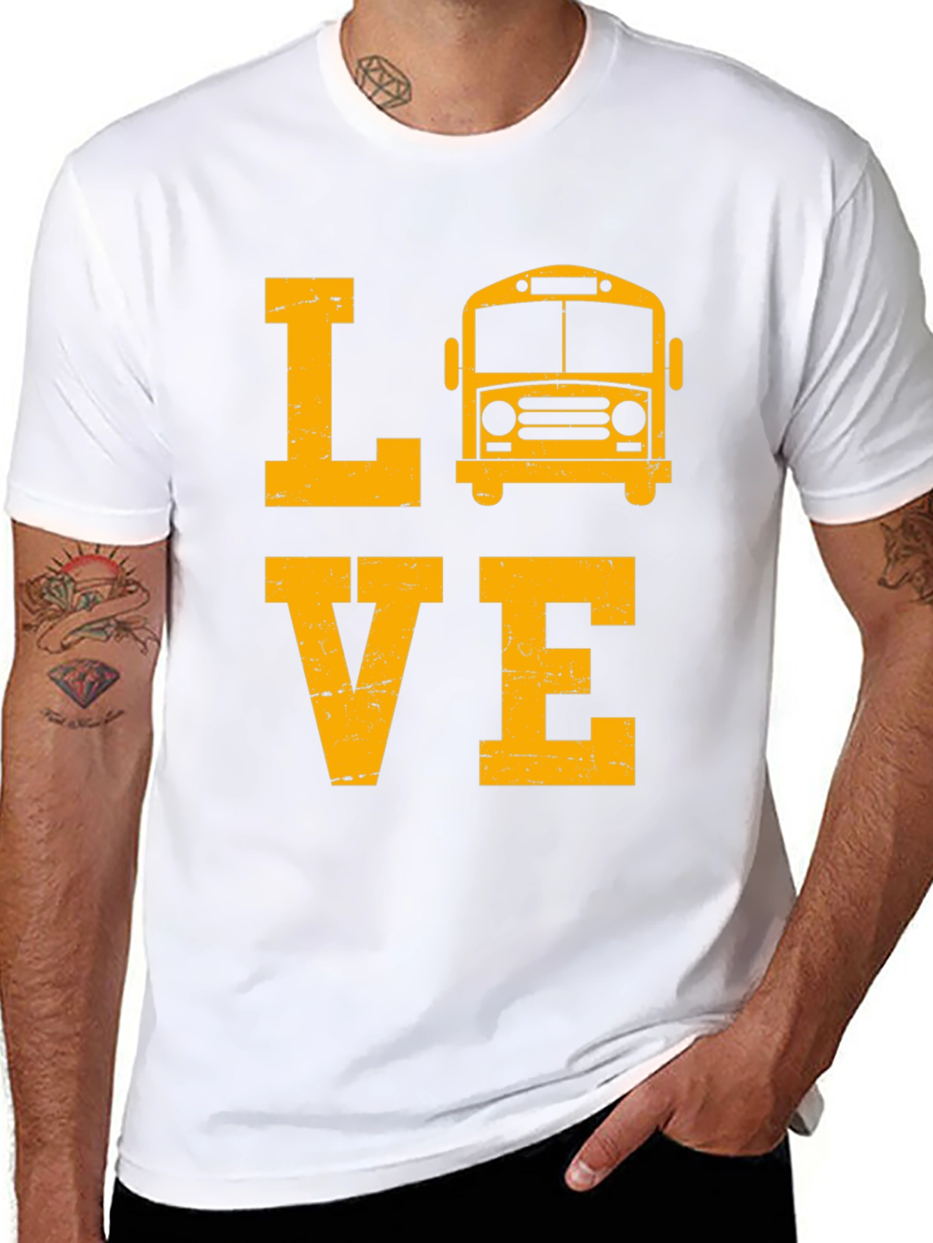Love School Bus Black T-Shirt