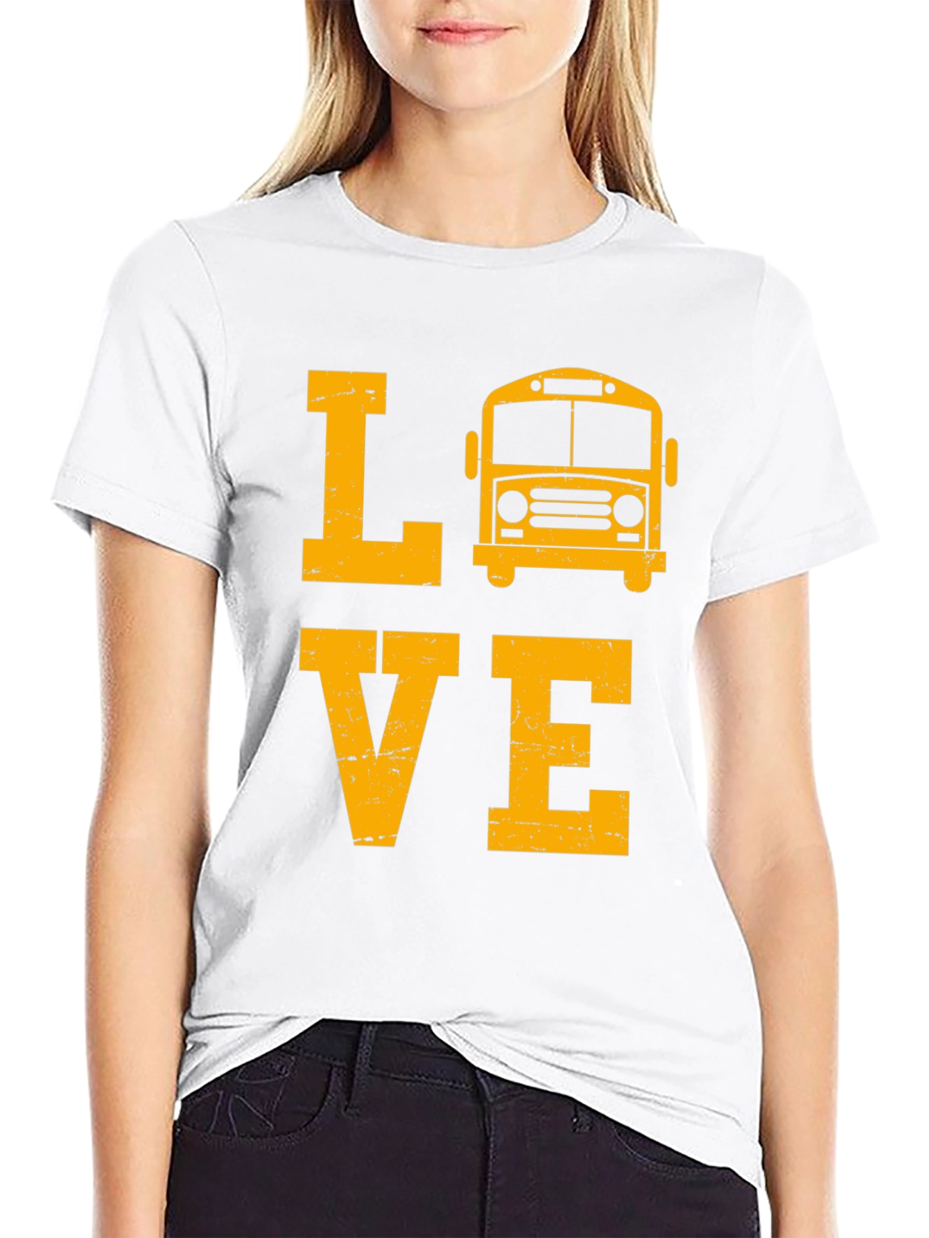 Love School Bus Black T-Shirt