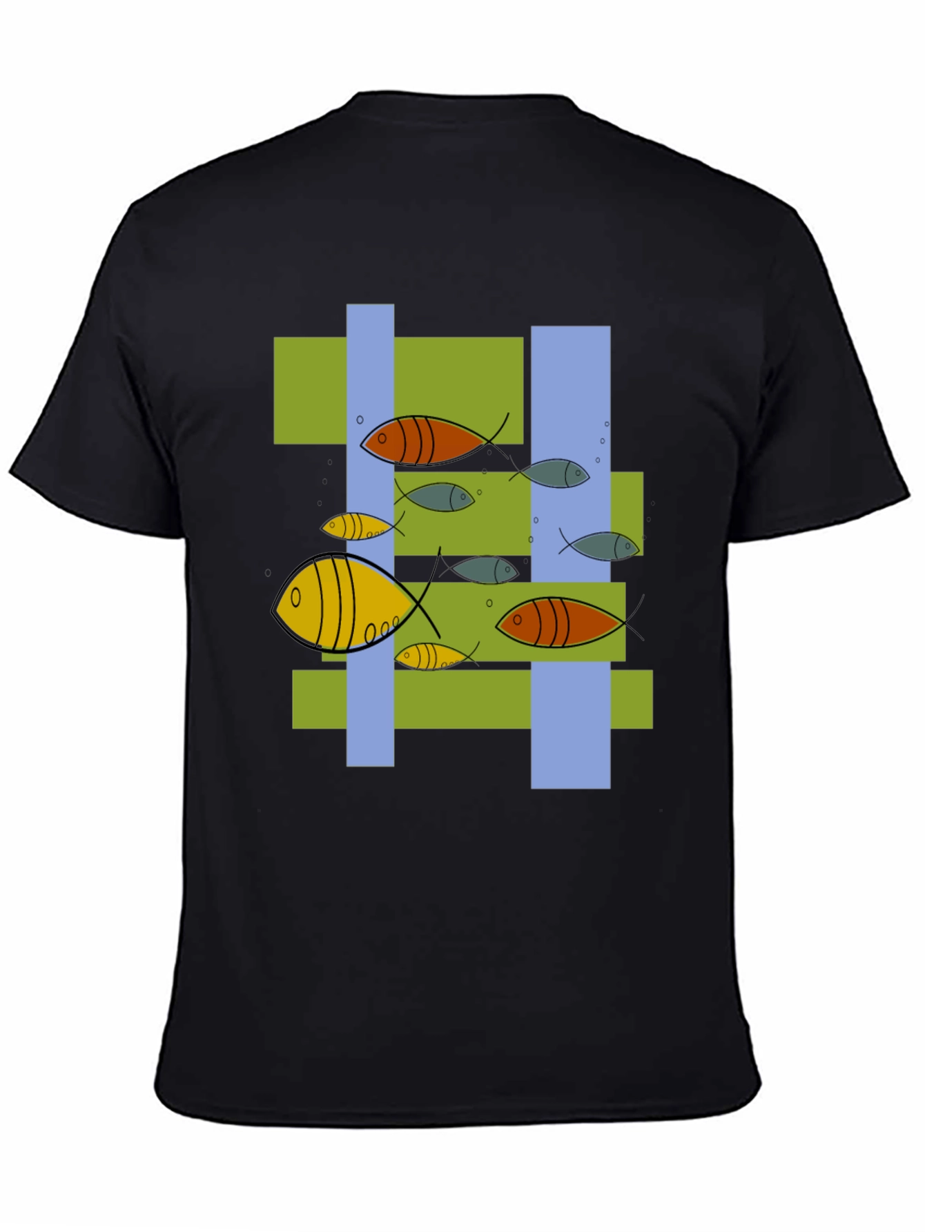 Modern Fish Graphic T-Shirt - Unique Abstract Design