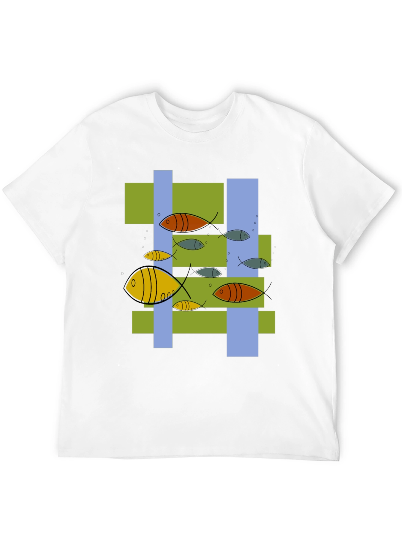 Modern Fish Graphic T-Shirt - Unique Abstract Design