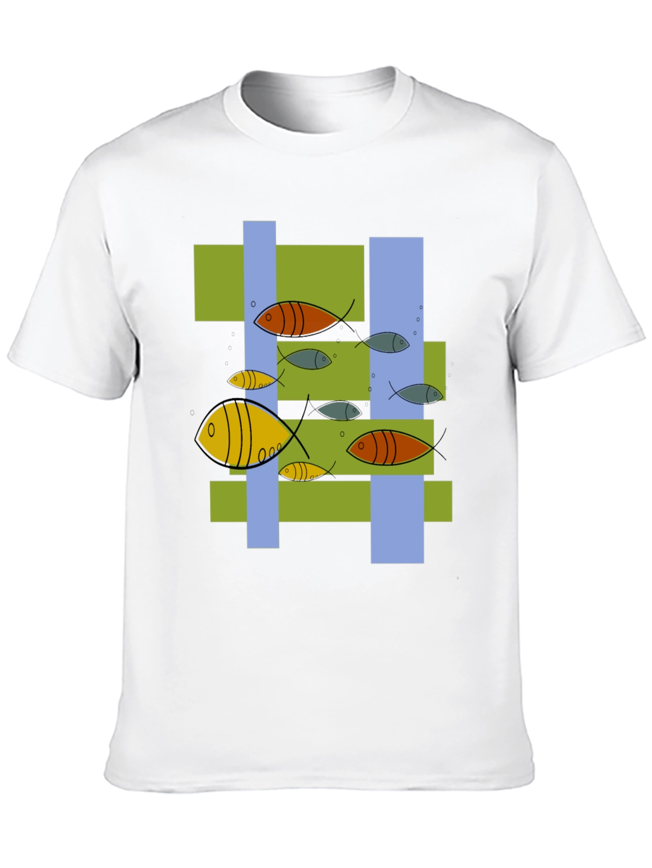 Modern Fish Graphic T-Shirt - Unique Abstract Design