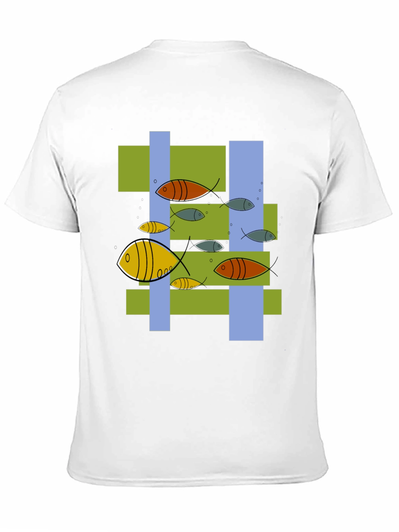 Modern Fish Graphic T-Shirt - Unique Abstract Design