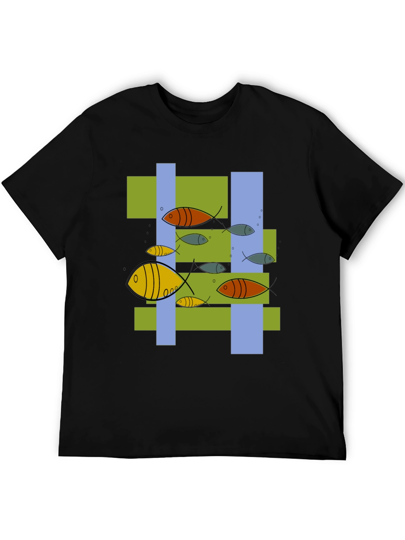 Modern Fish Graphic T-Shirt - Unique Abstract Design