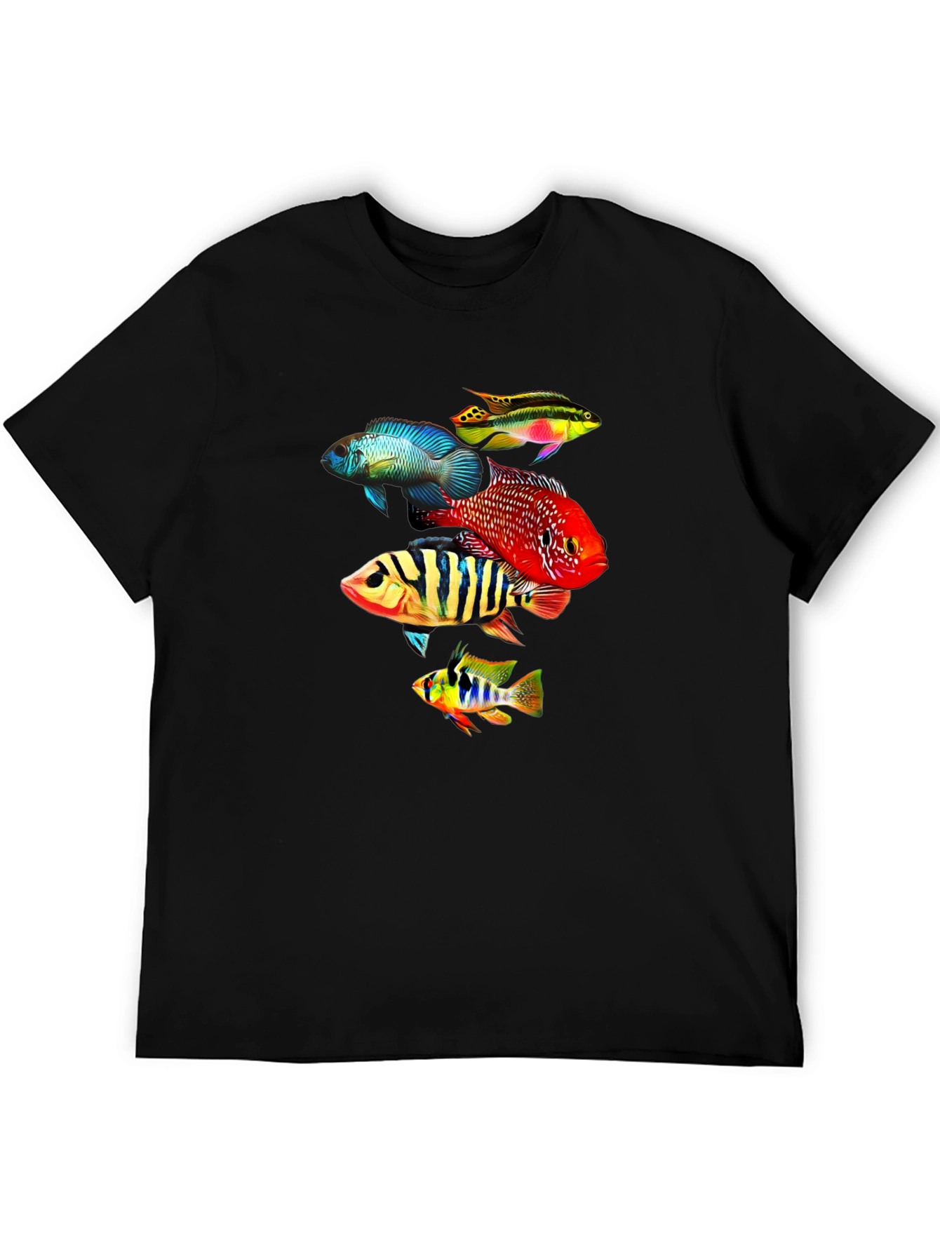 Colorful Fish Graphic T-Shirt