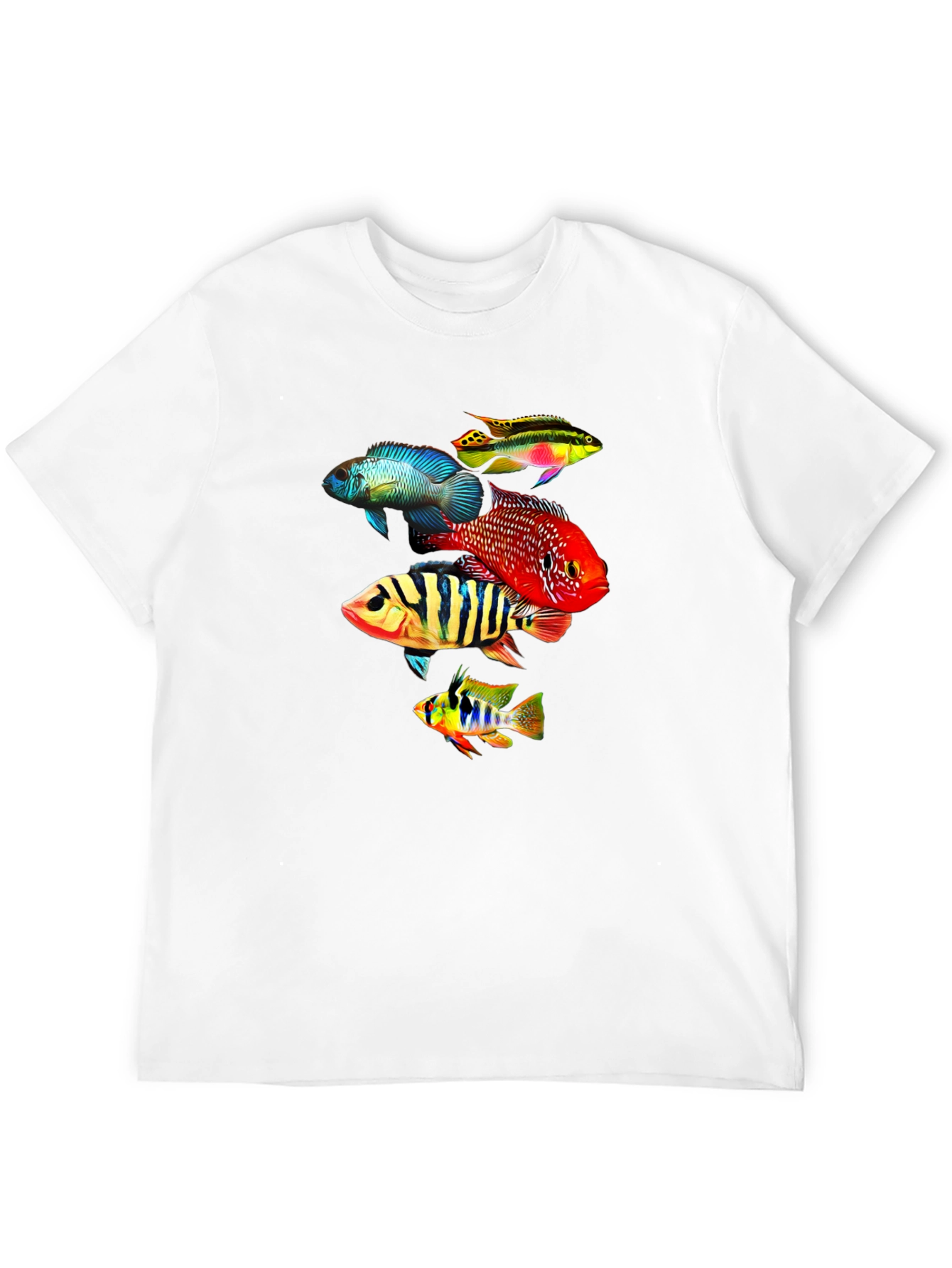 Colorful Fish Graphic T-Shirt