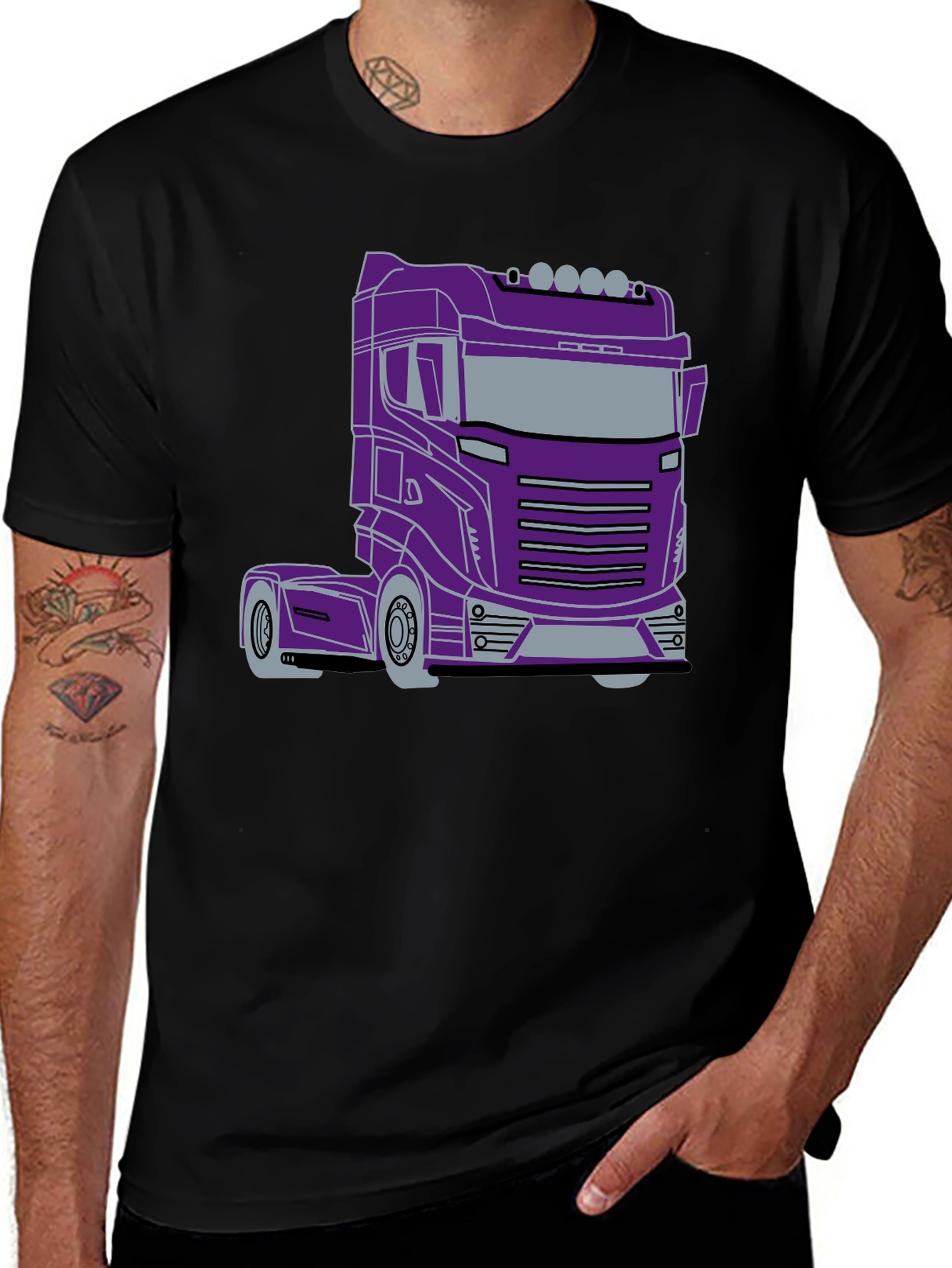 Truck Graphic Tee - Sleek Purple Rig