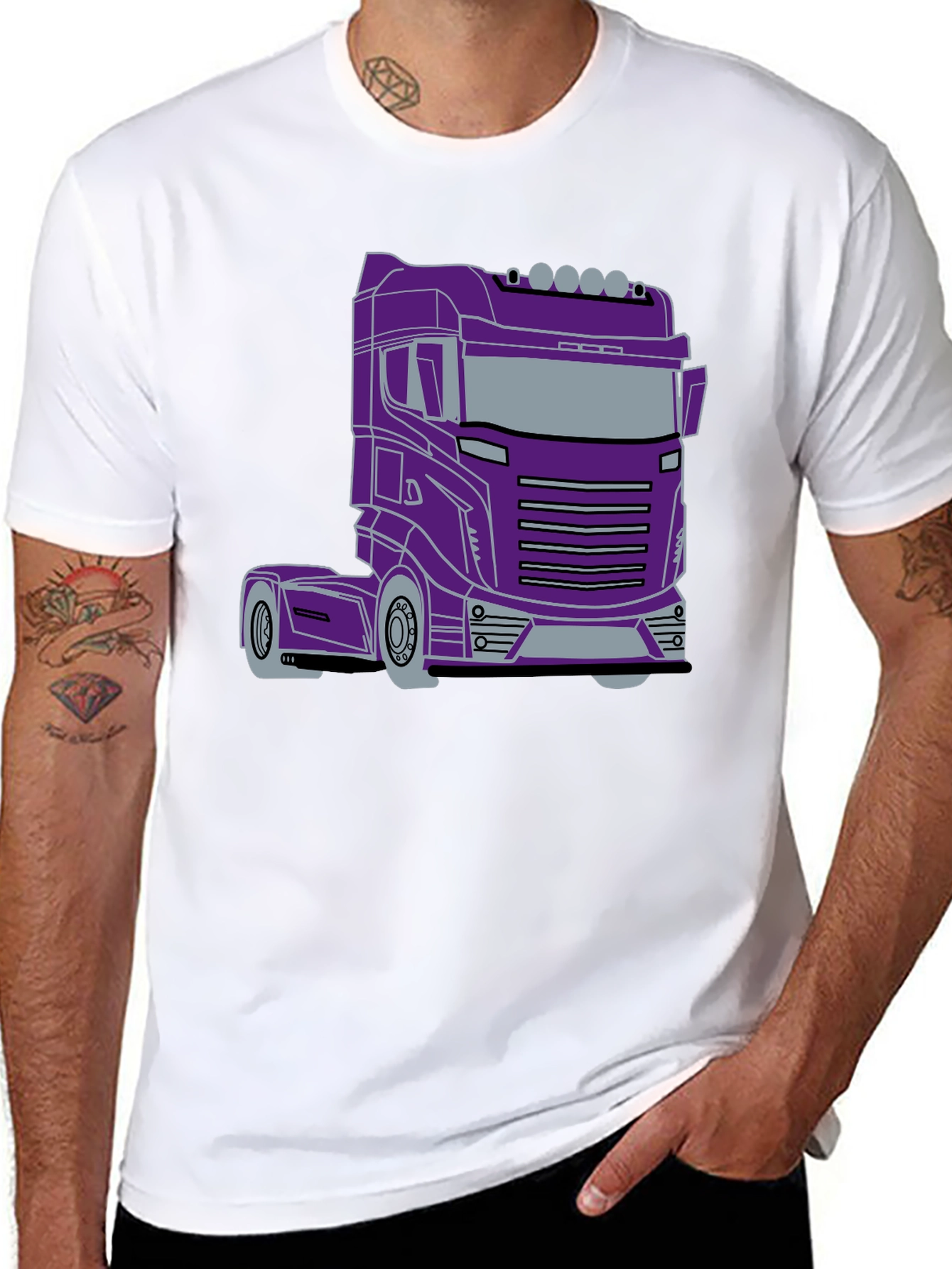 Truck Graphic Tee - Sleek Purple Rig