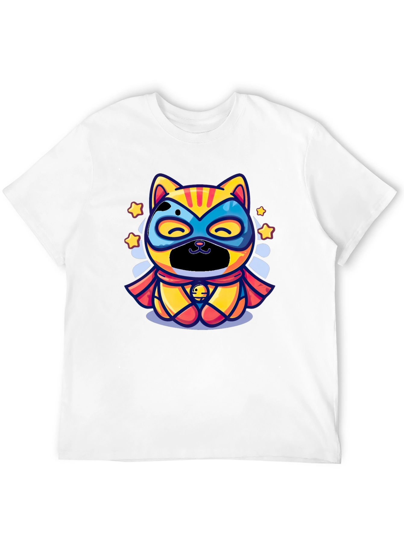 Superhero Cat Graphic Tee - Black