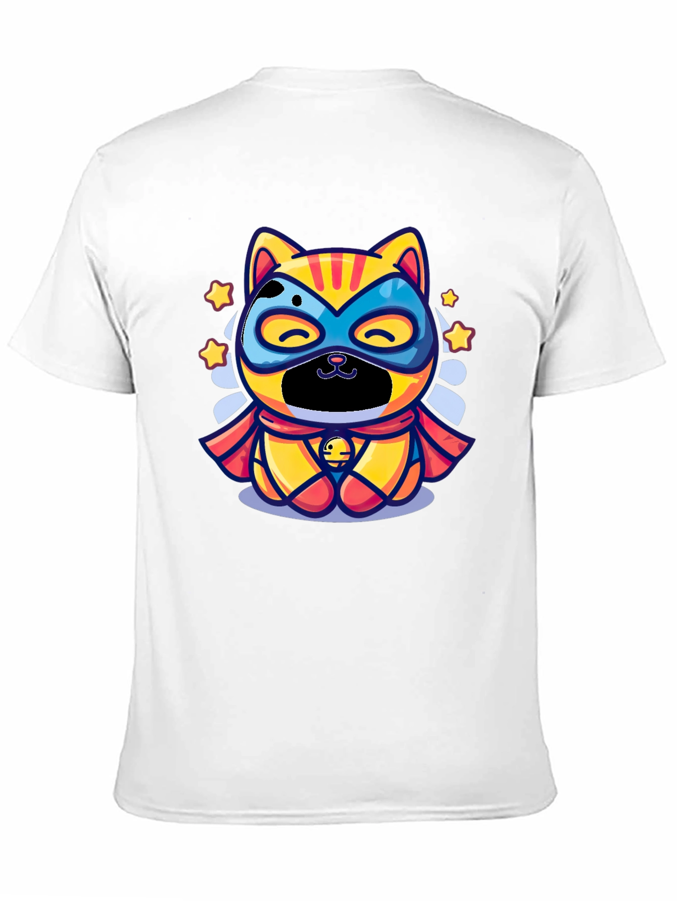 Superhero Cat Graphic Tee - Black