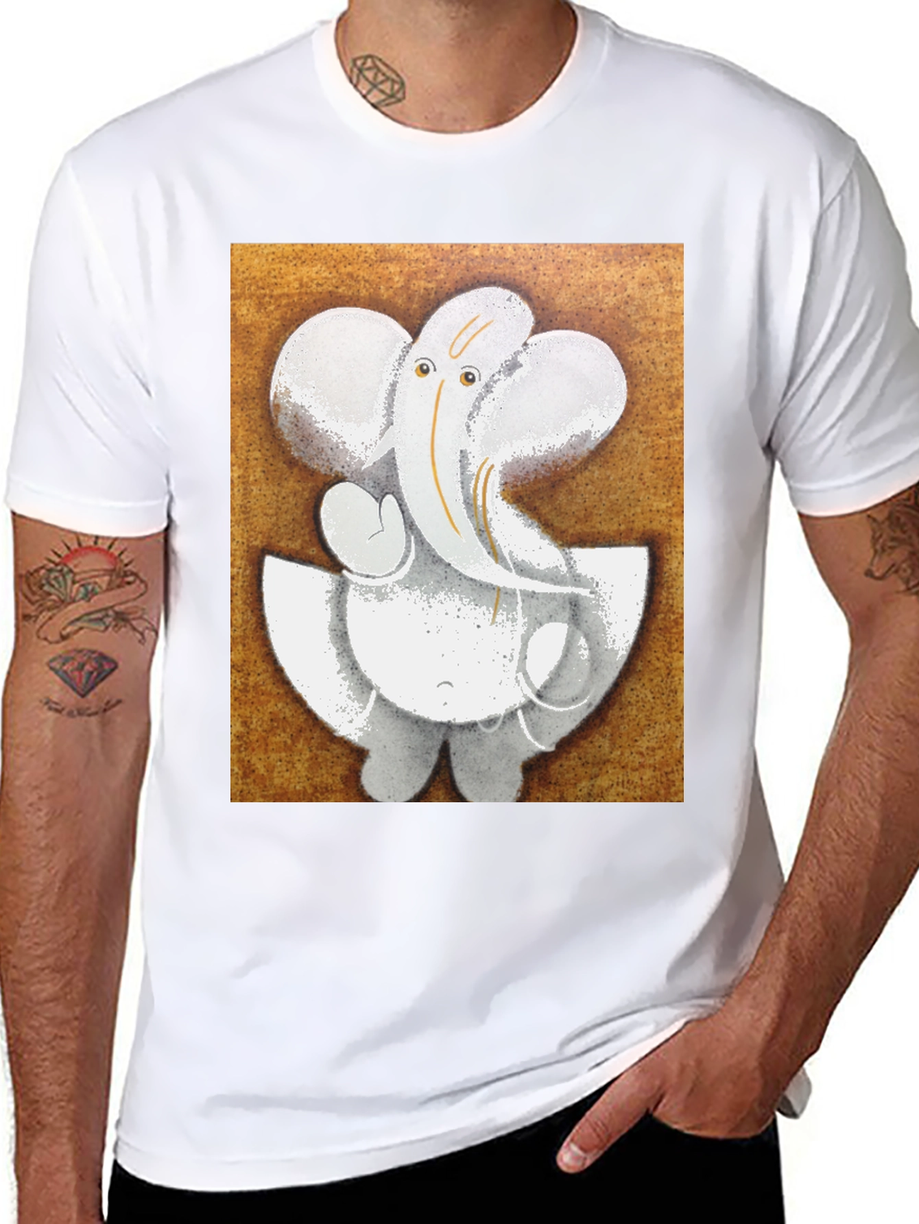 Ganesha Graphic T-Shirt - Black Cotton Blend